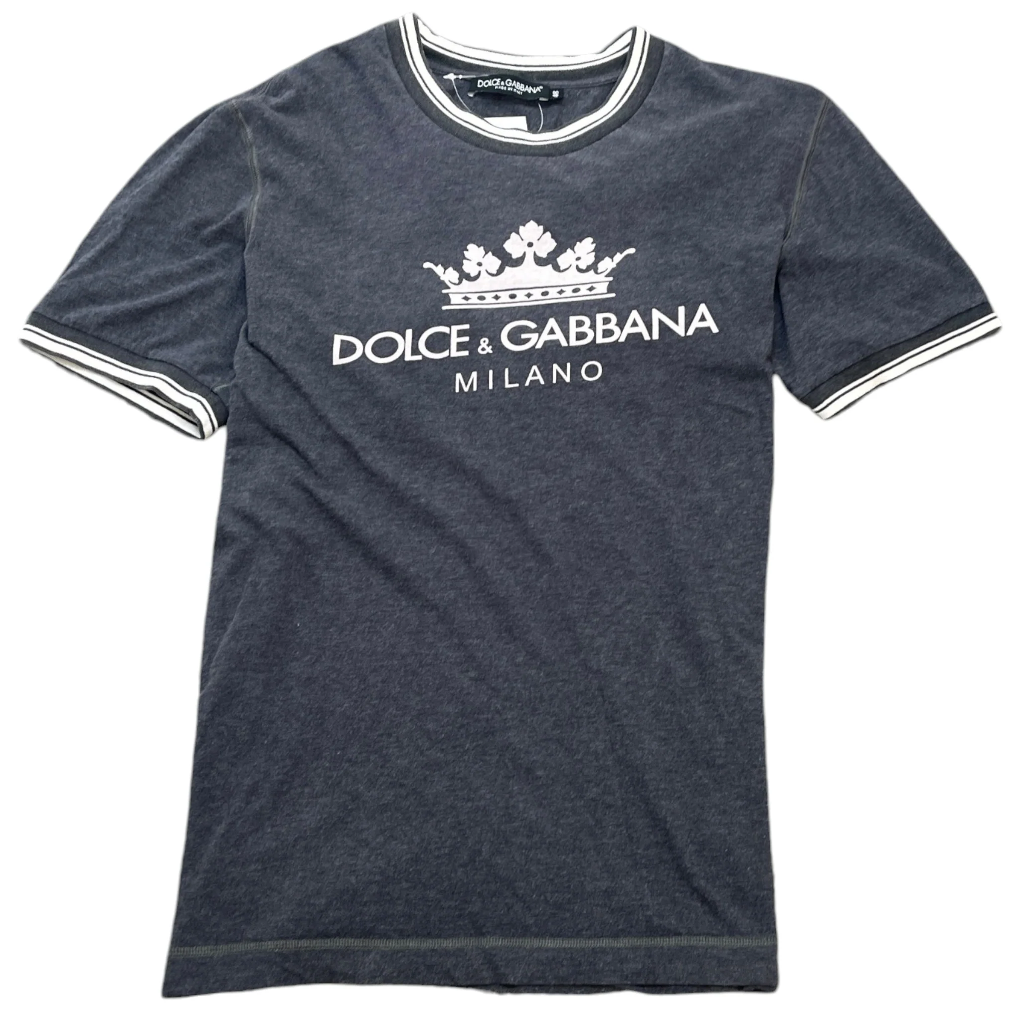 Men's Crown Logo Print T-Shirt Grey Size IT 48 / UK M