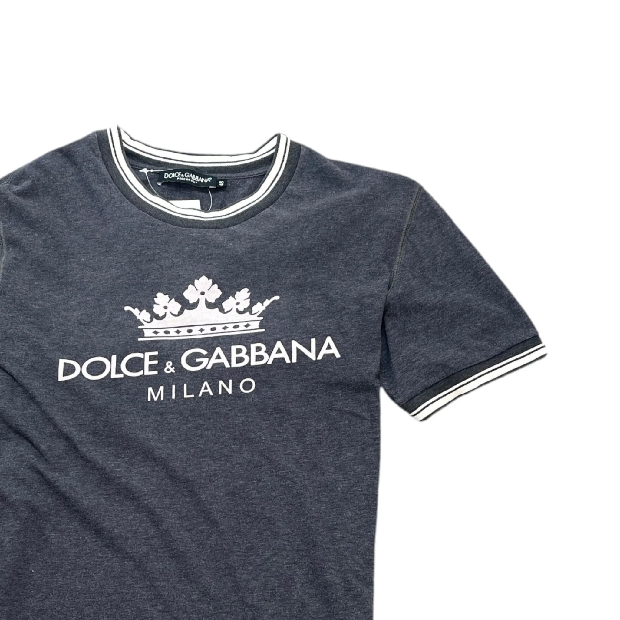 Men's Crown Logo Print T-Shirt Grey Size IT 48 / UK M - Image 3