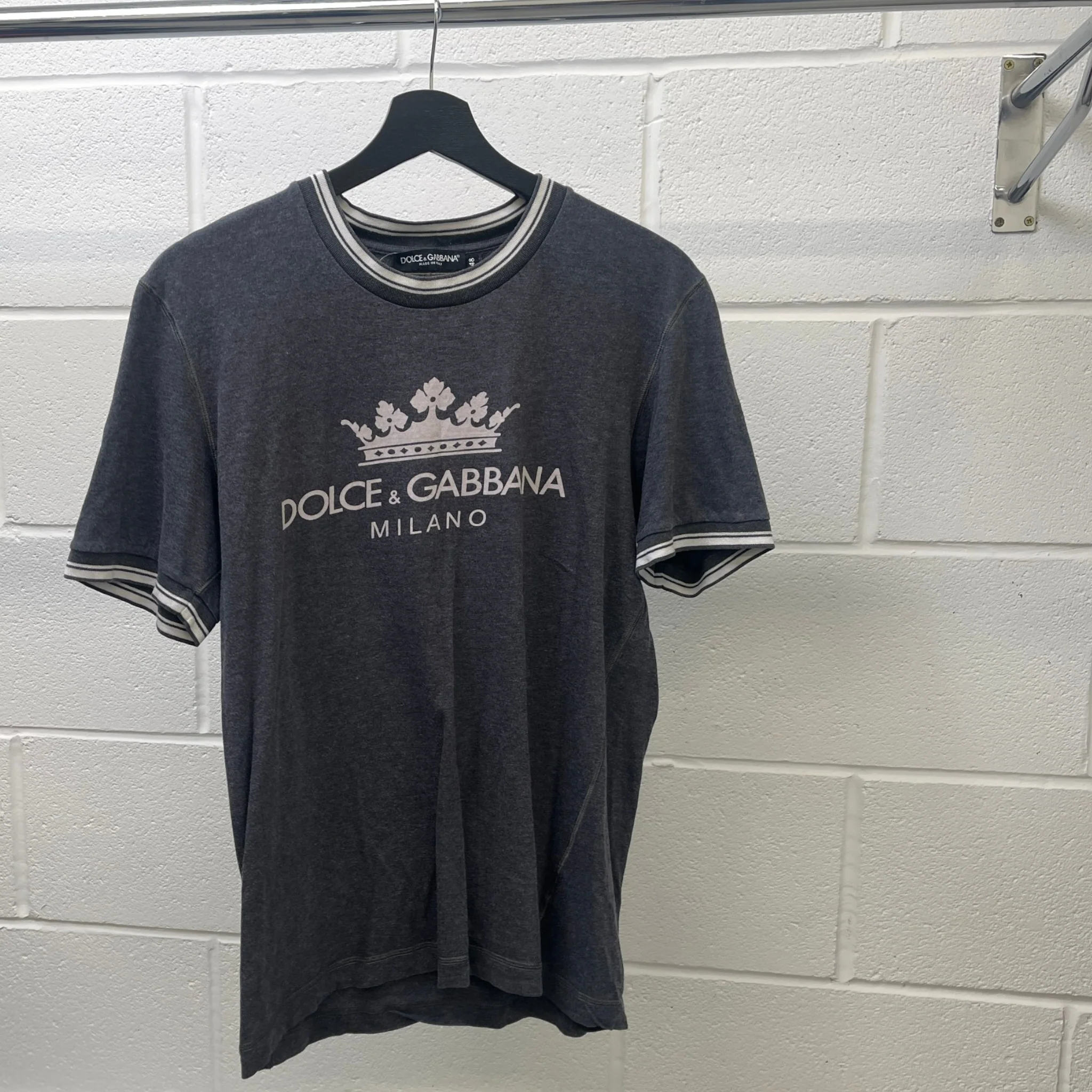 Men's Crown Logo Print T-Shirt Grey Size IT 48 / UK M - Image 8
