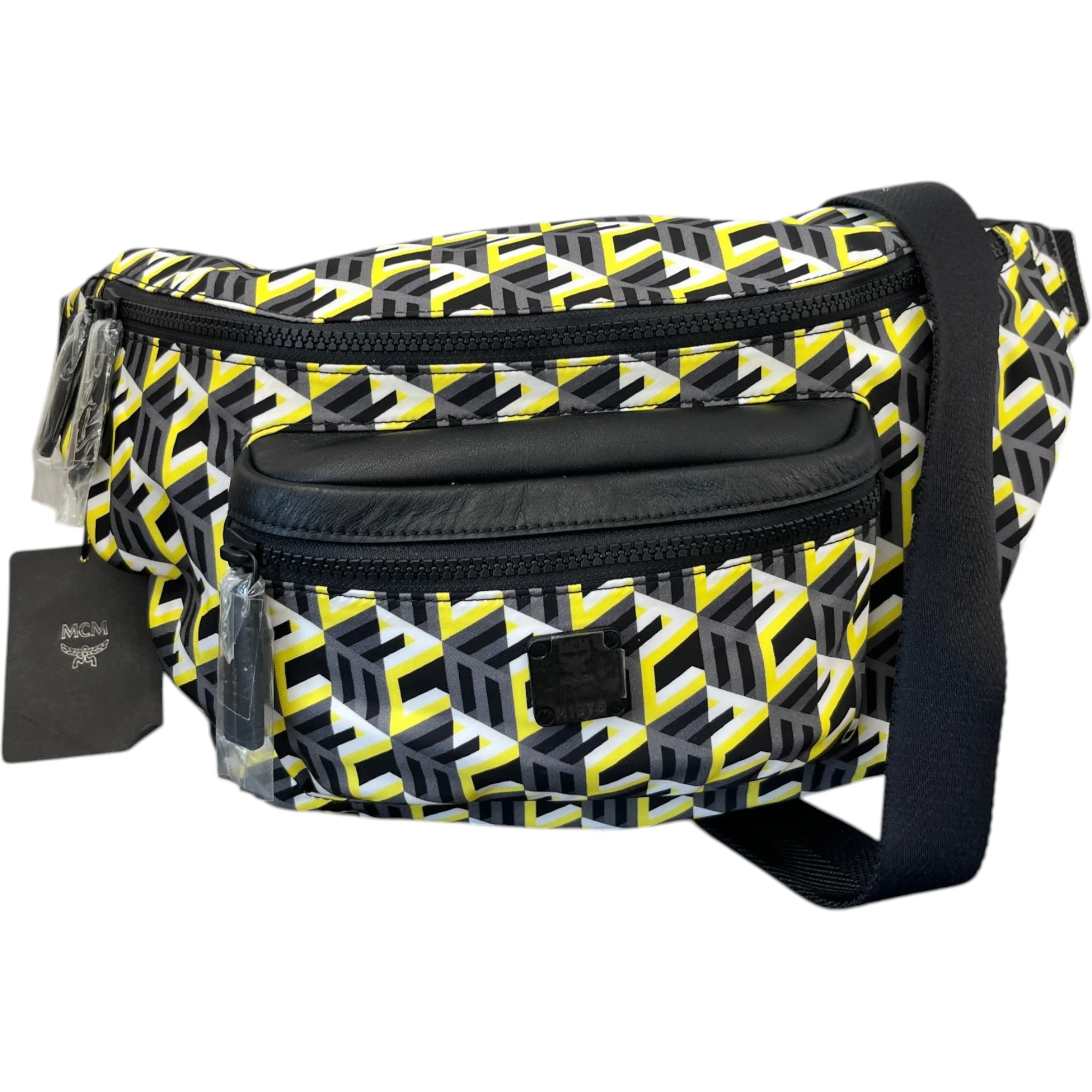 Men's Cubic Monogram Belt Bag Charcoal