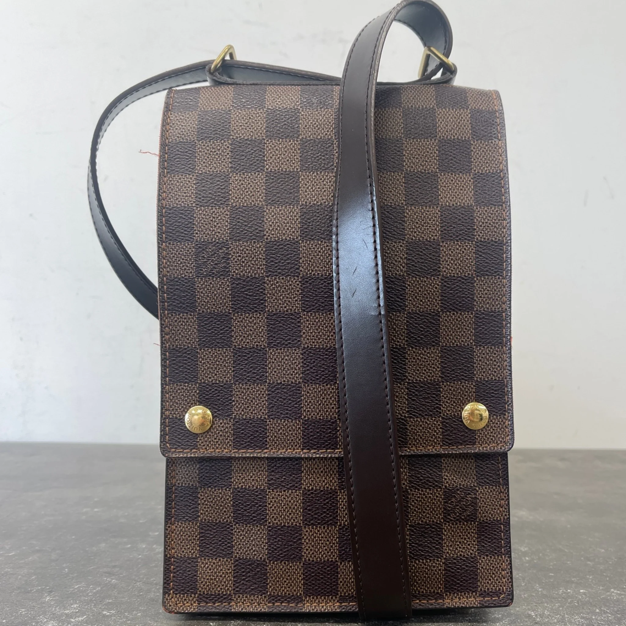 Men's Damier Ebene Portobello Messenger Bag Brown - Image 12