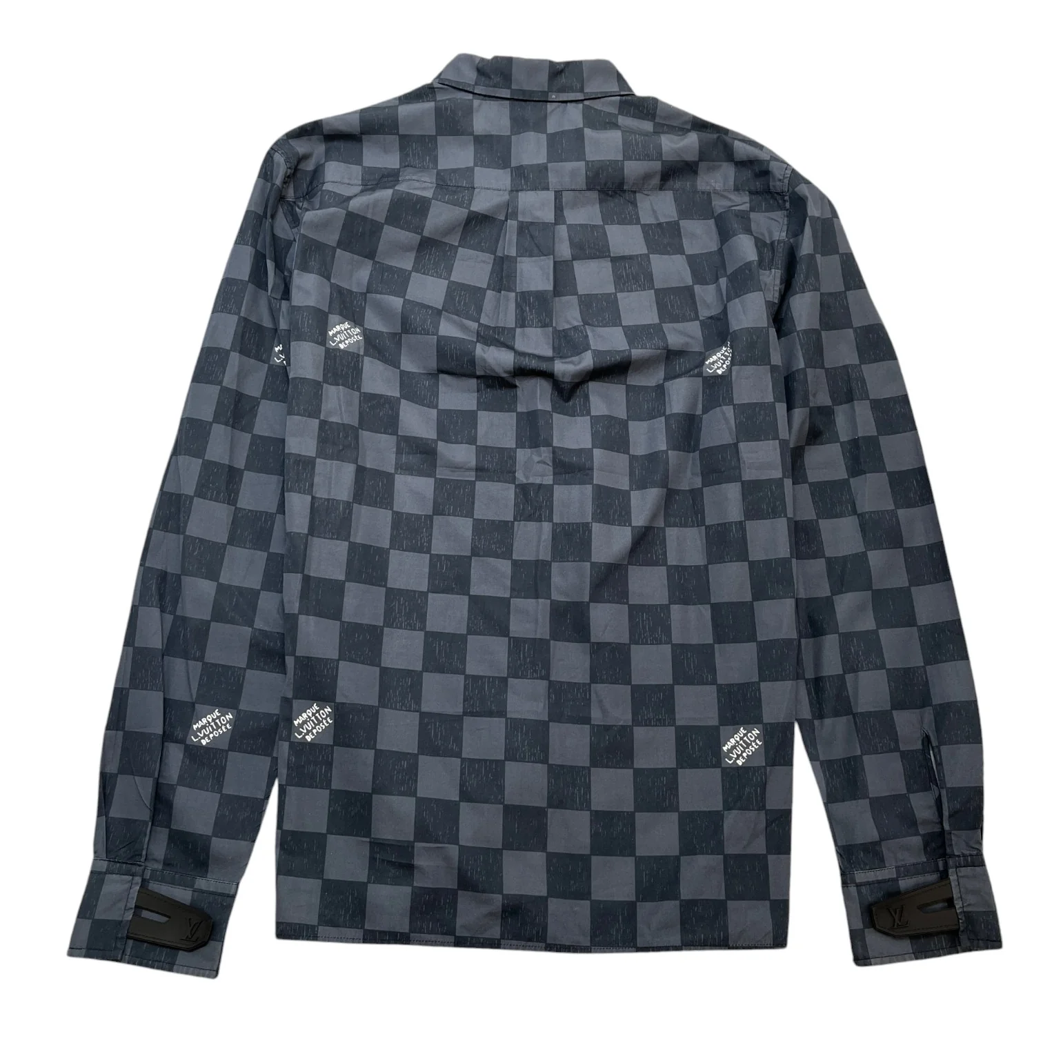 Men's Damier Fw21 Long Sleeve Shirt Charcoal Size L - Image 2