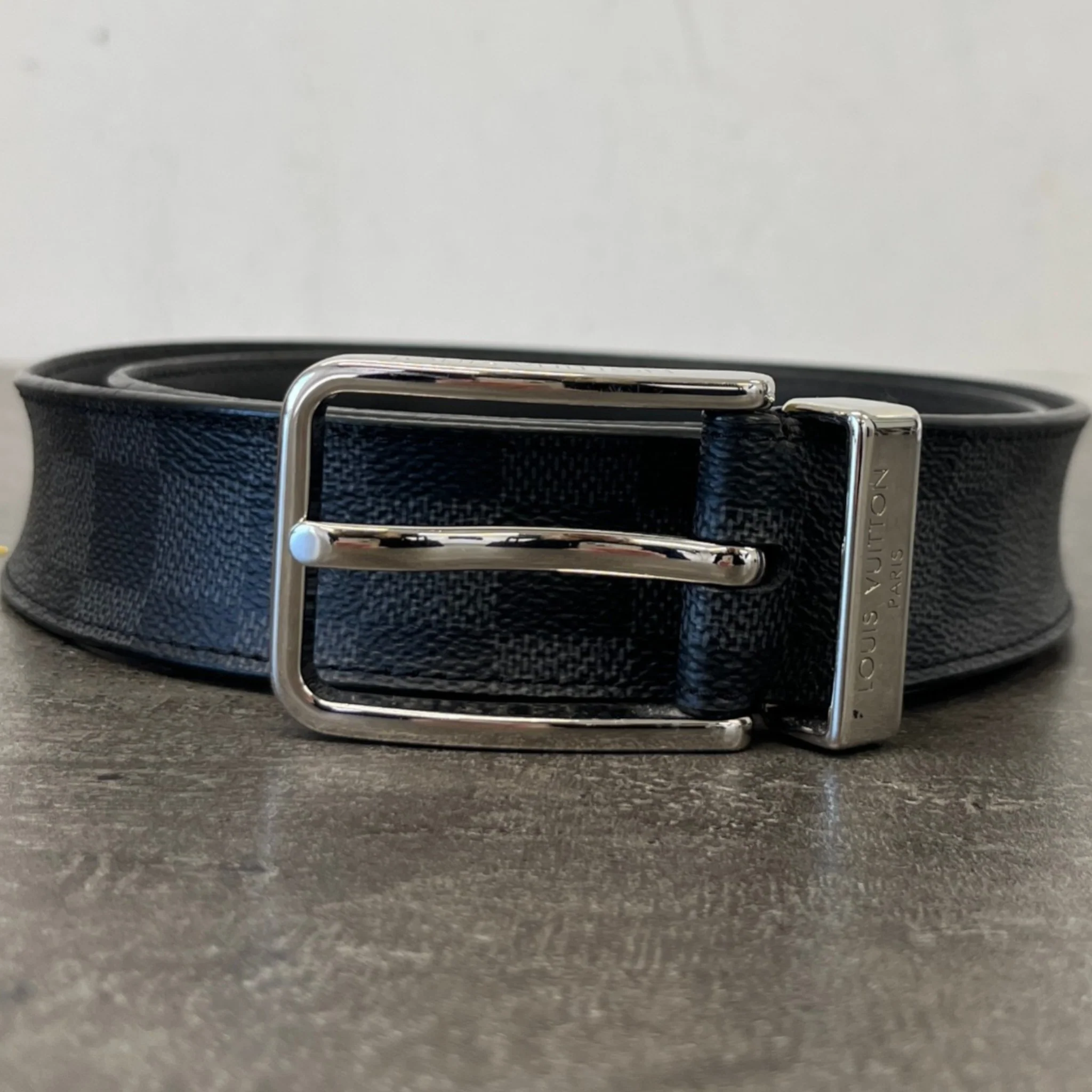 Men's Damier Graphite Belt Black Size Waist 32" - Image 7