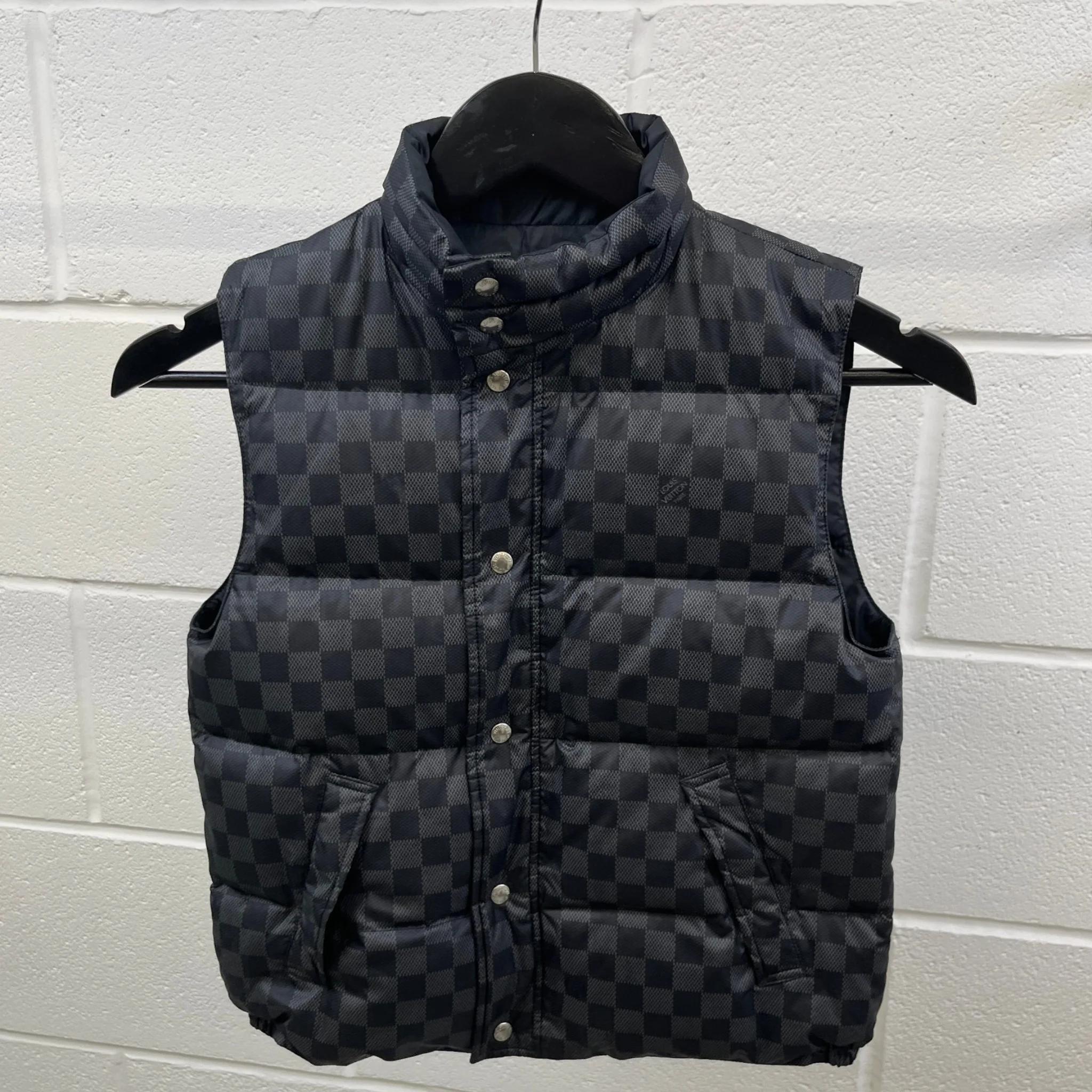 Men's Damier Graphite Boys Age 6 Reversible Gilet Black Size XXS - Image 12