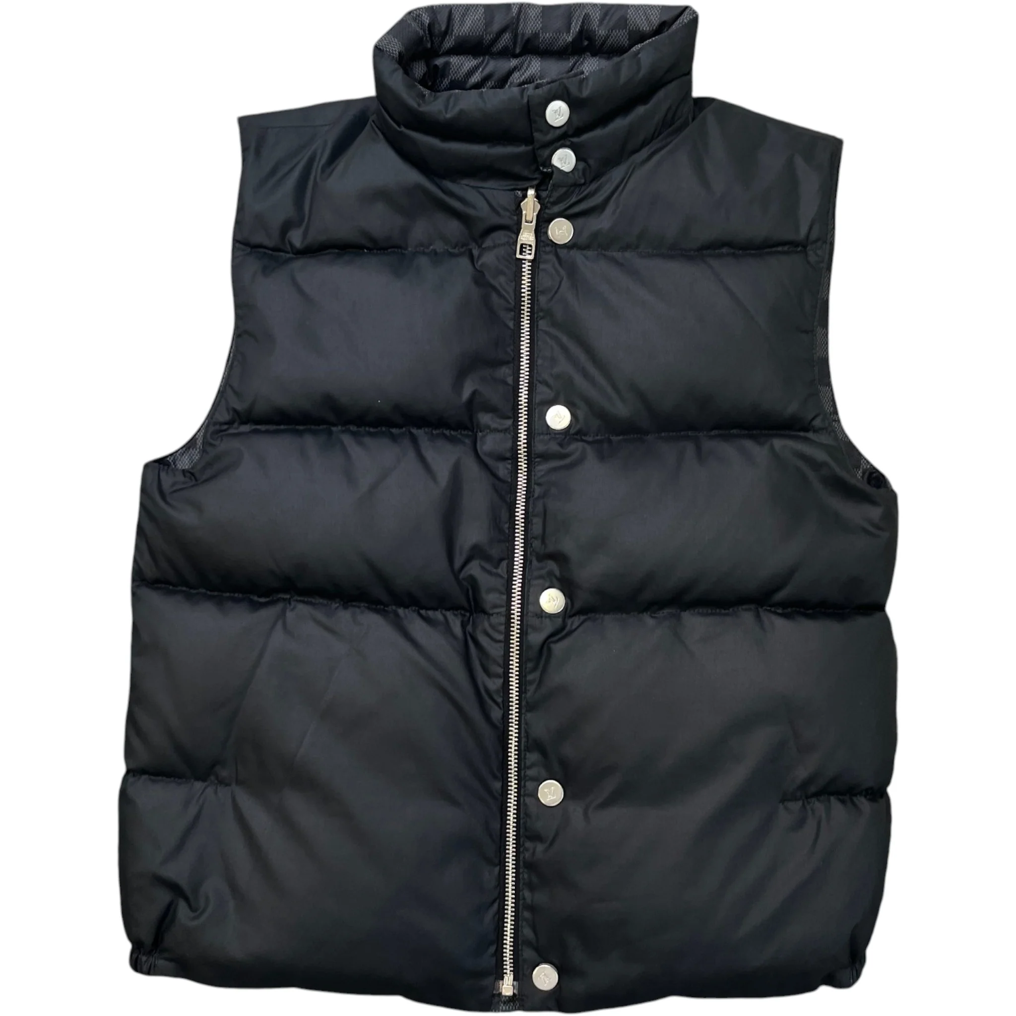 Men's Damier Graphite Boys Age 6 Reversible Gilet Black Size XXS - Image 2