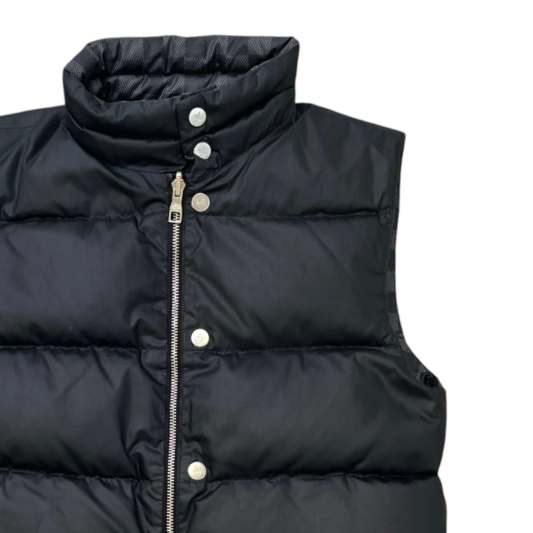 Men's Damier Graphite Boys Age 6 Reversible Gilet Black Size XXS - Image 6