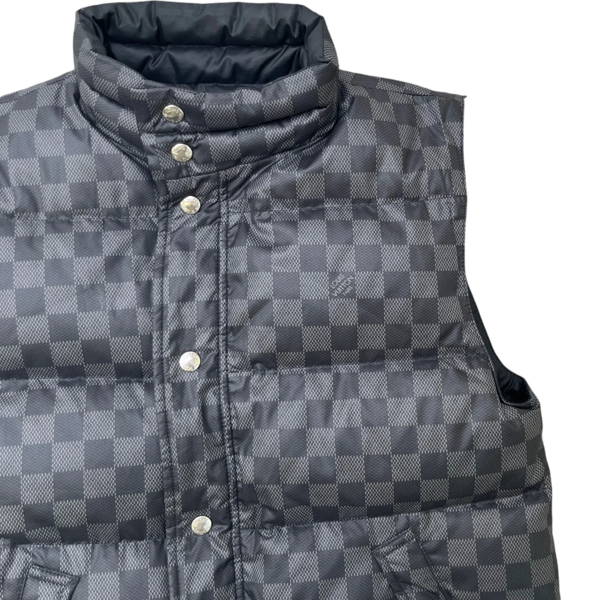 Men's Damier Graphite Boys Age 6 Reversible Gilet Black Size XXS - Image 7