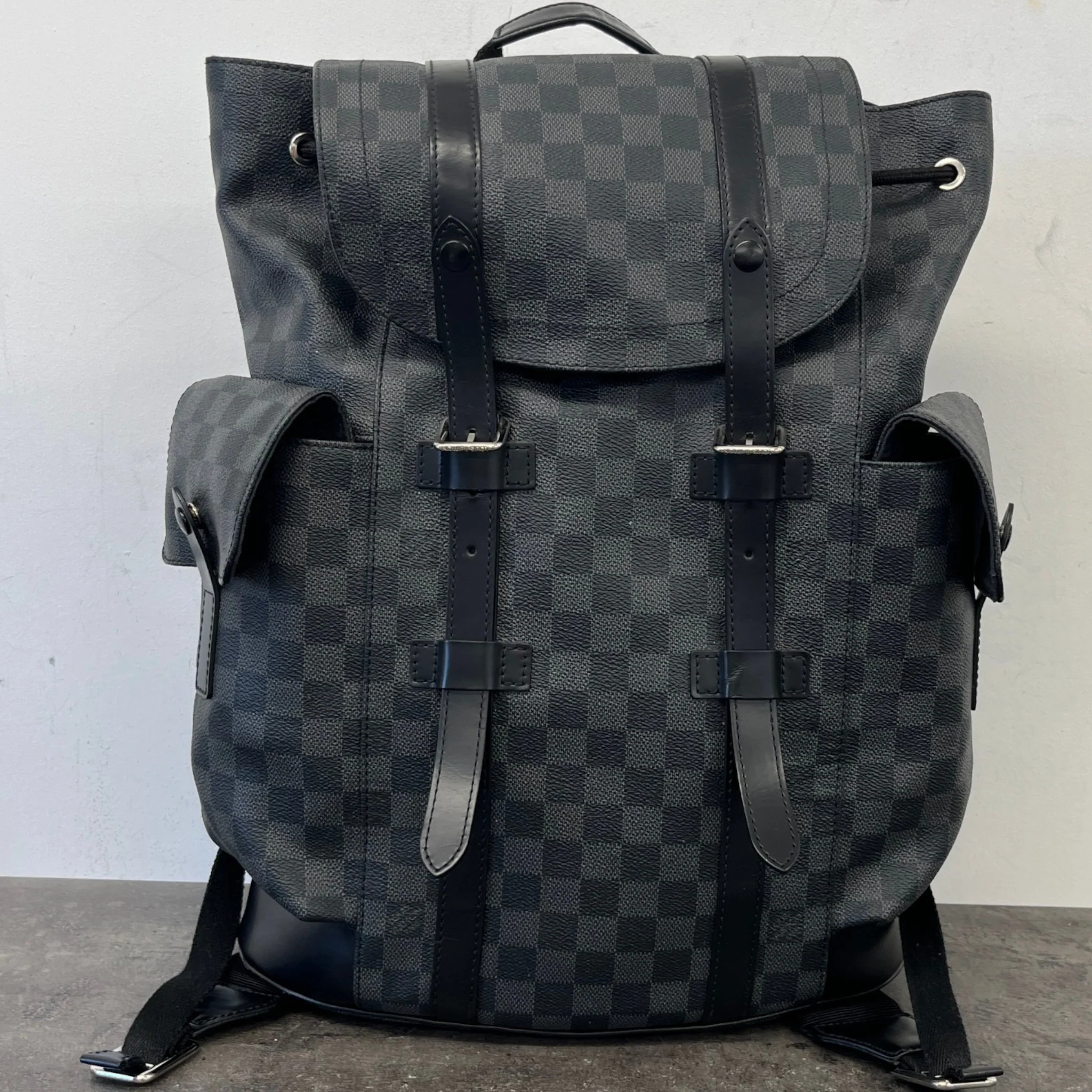 Men's Damier Graphite Christopher Backpack Black - Image 13