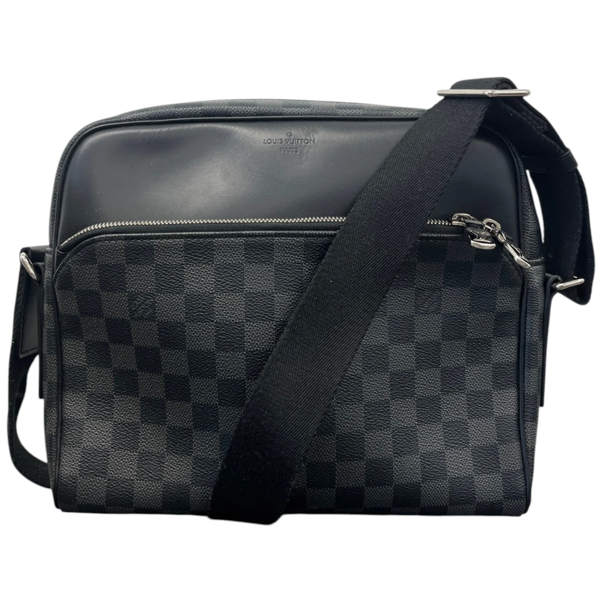 Men's Damier Graphite Dayton Reporter Pm Messenger Bag Black