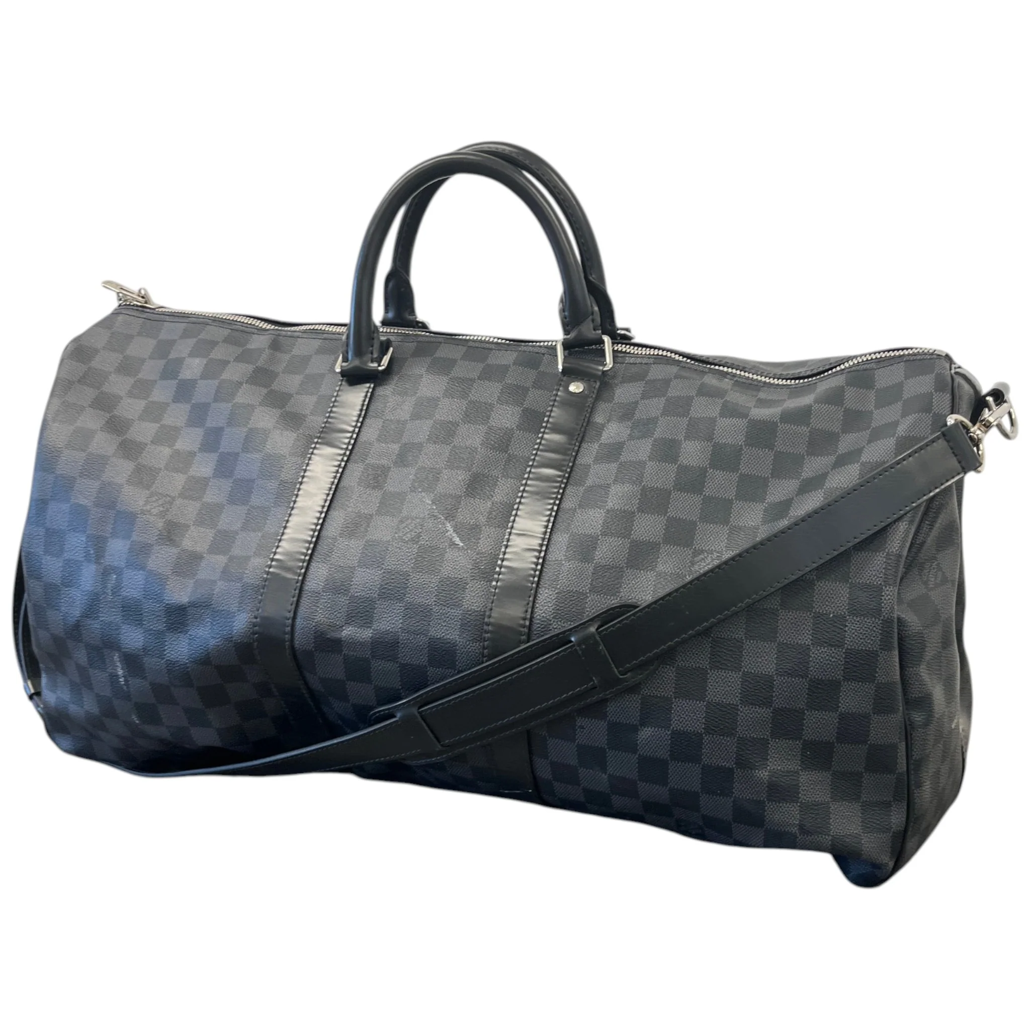 Men's Damier Graphite Keepall Bandoulière 55 Bag Black - Image 4