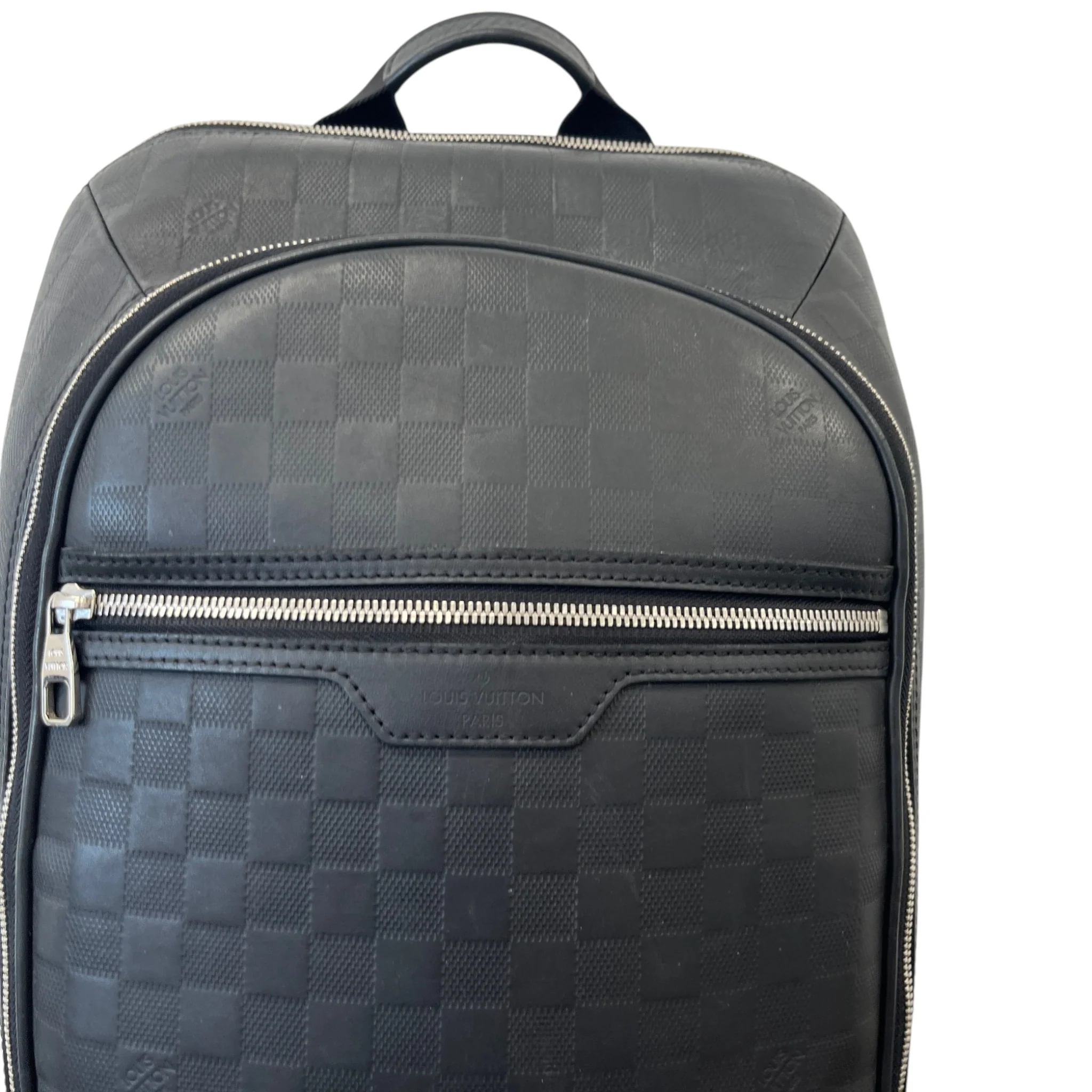 Men's Damier Infiniti Leather Michael Backpack Black - Image 10