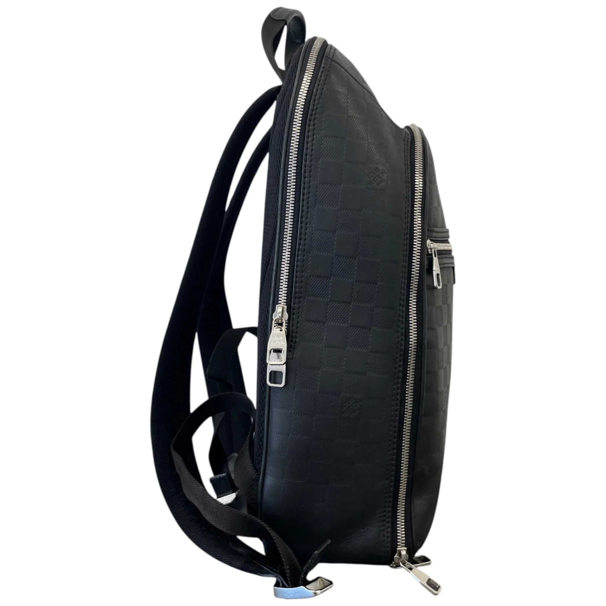 Men's Damier Infiniti Leather Michael Backpack Black - Image 6