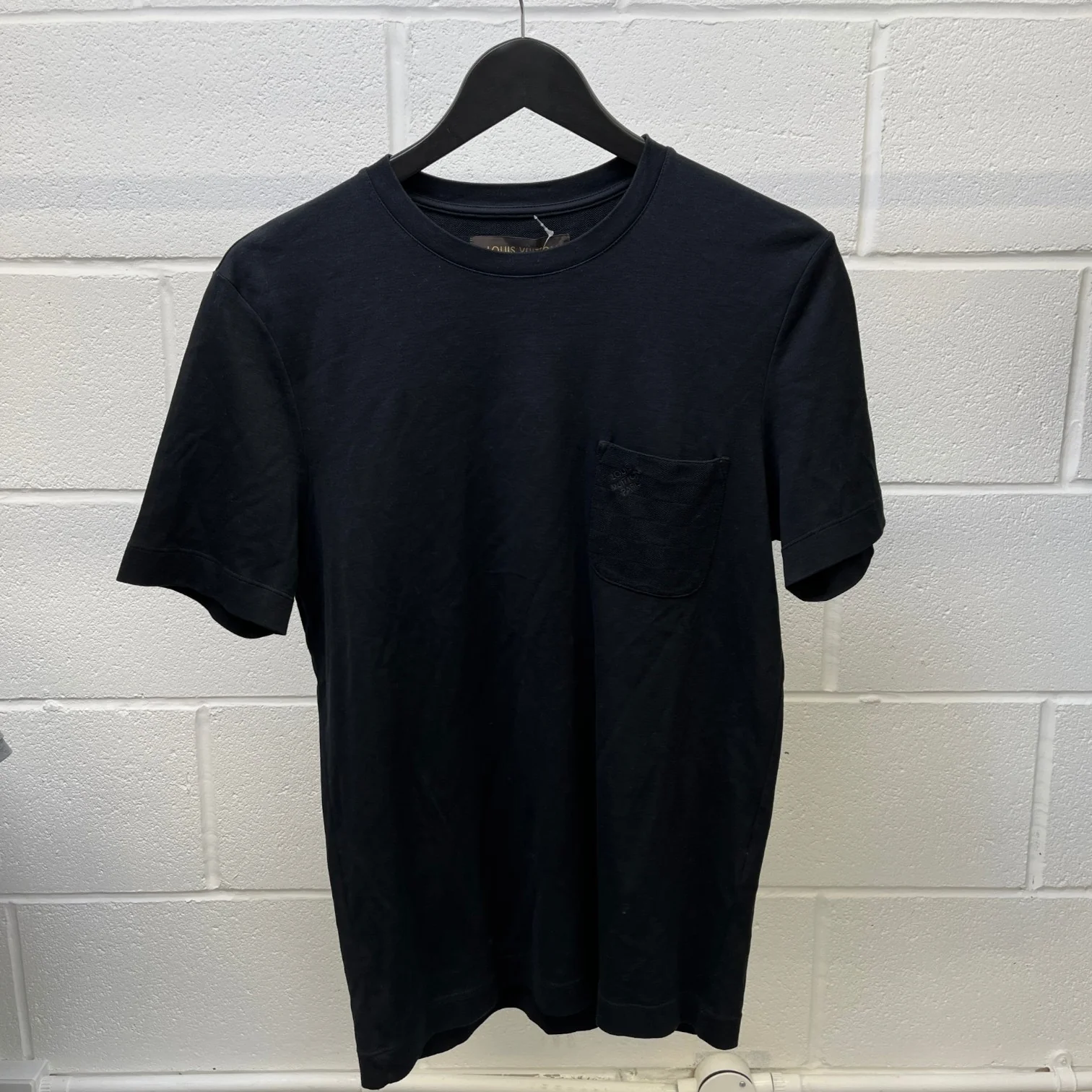 Men's Damier Pocket T-Shirt Black Size S - Image 8