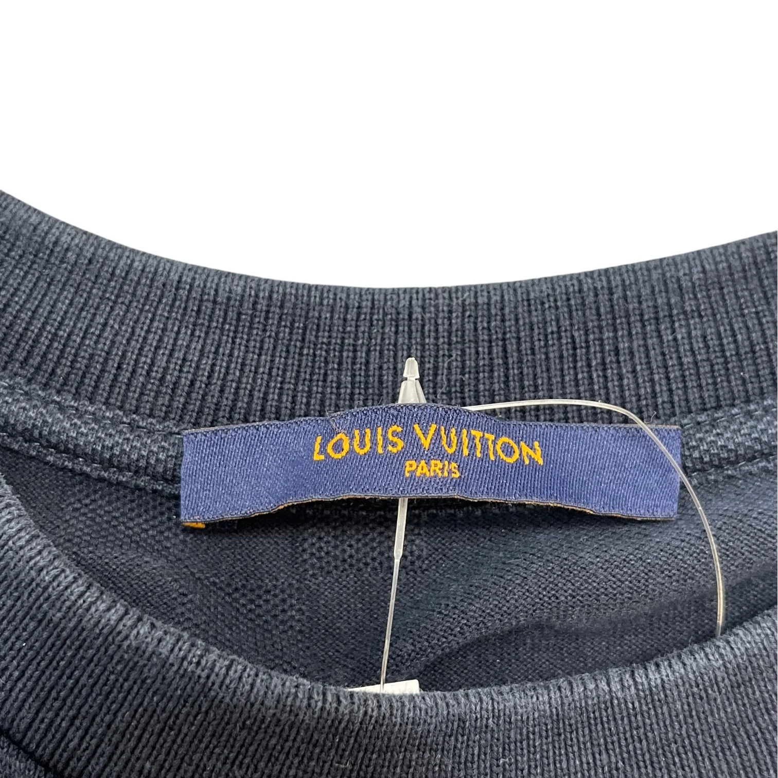 Men's Damier Pocket T-Shirt Navy Size M - Image 5