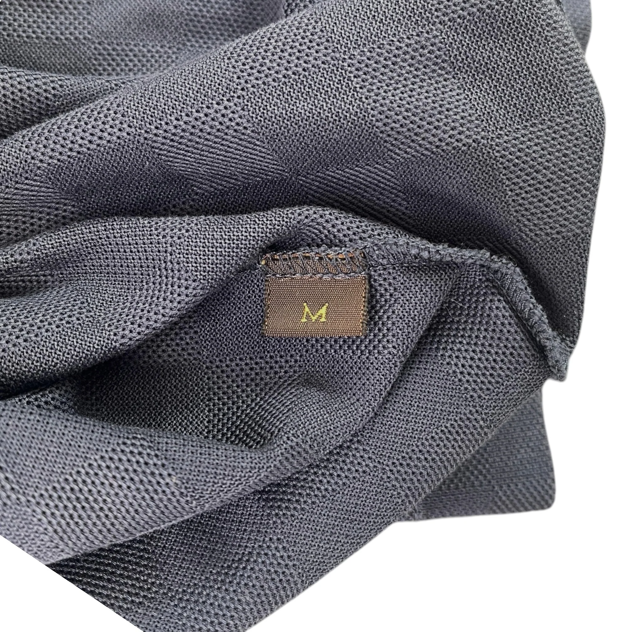 Men's Damier Polo Shirt Navy Size M - Image 8