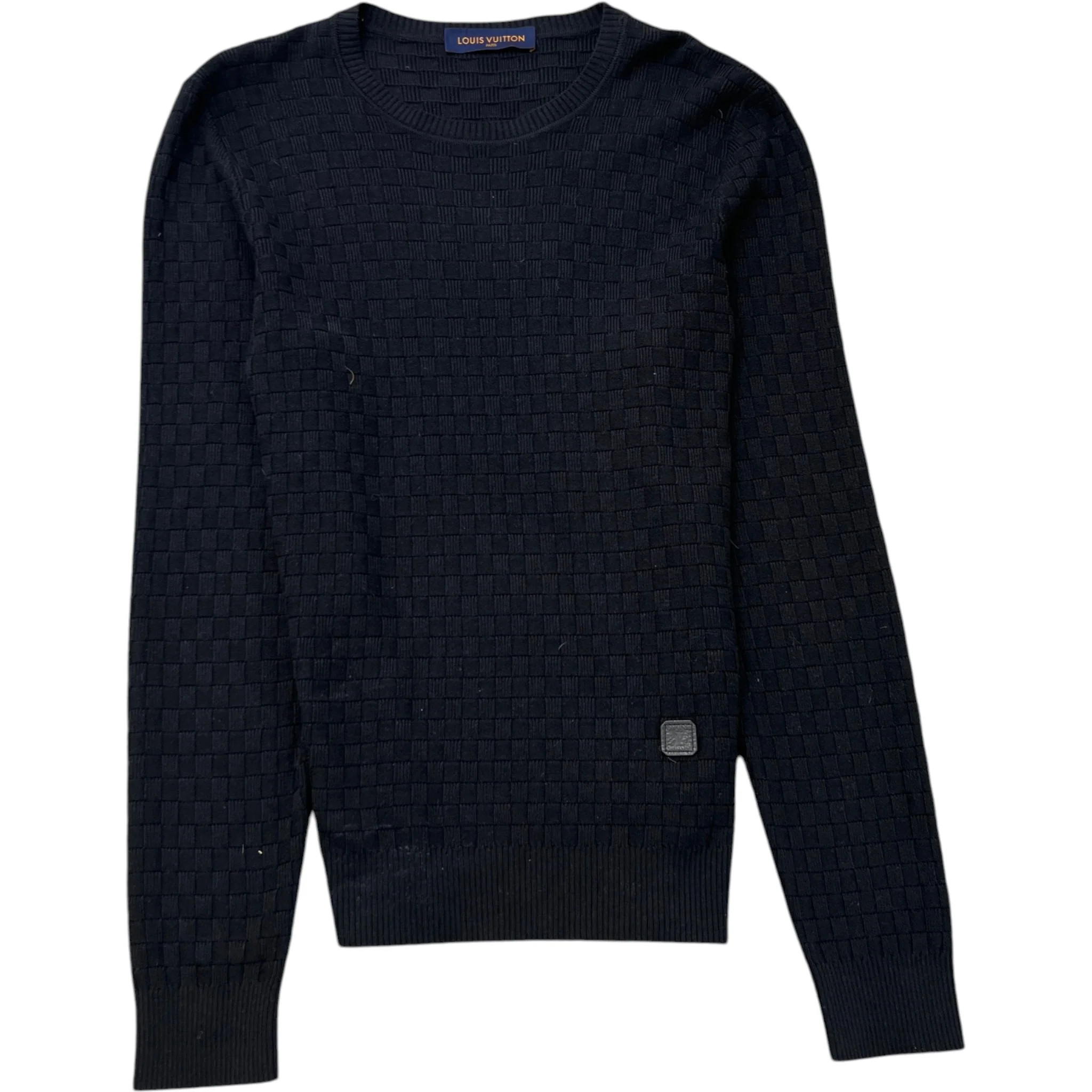 Men's Damier Signature Crewneck Jumper Black Size L