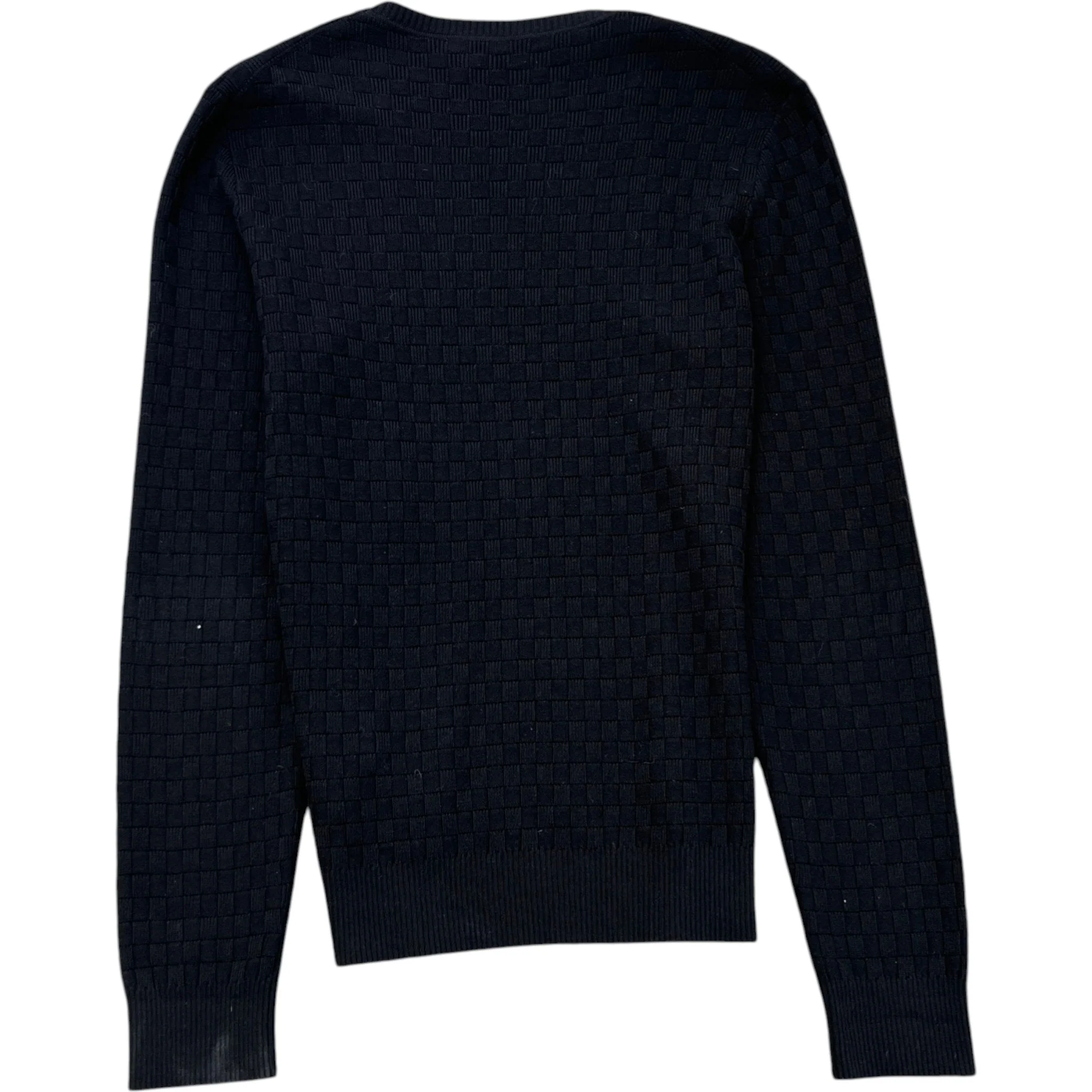 Men's Damier Signature Crewneck Jumper Black Size L - Image 2