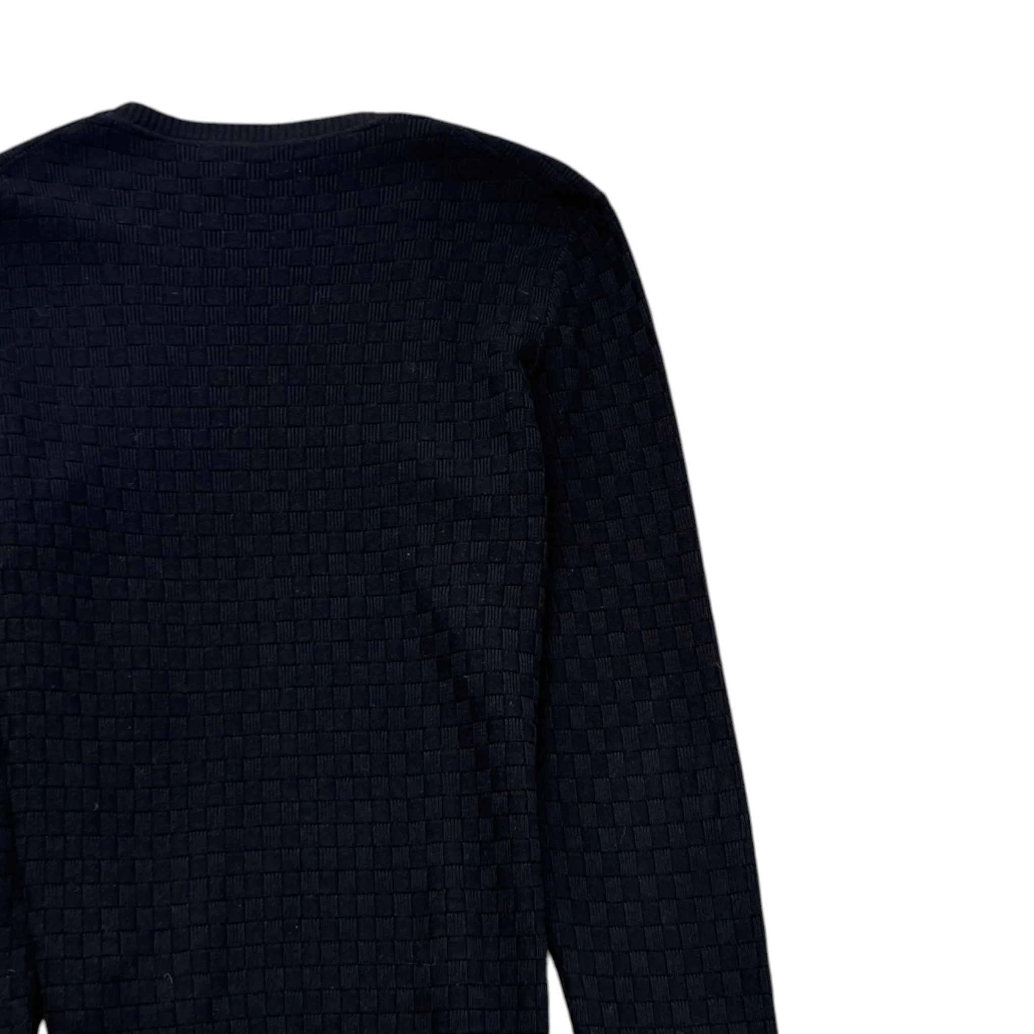 Men's Damier Signature Crewneck Jumper Black Size L - Image 4