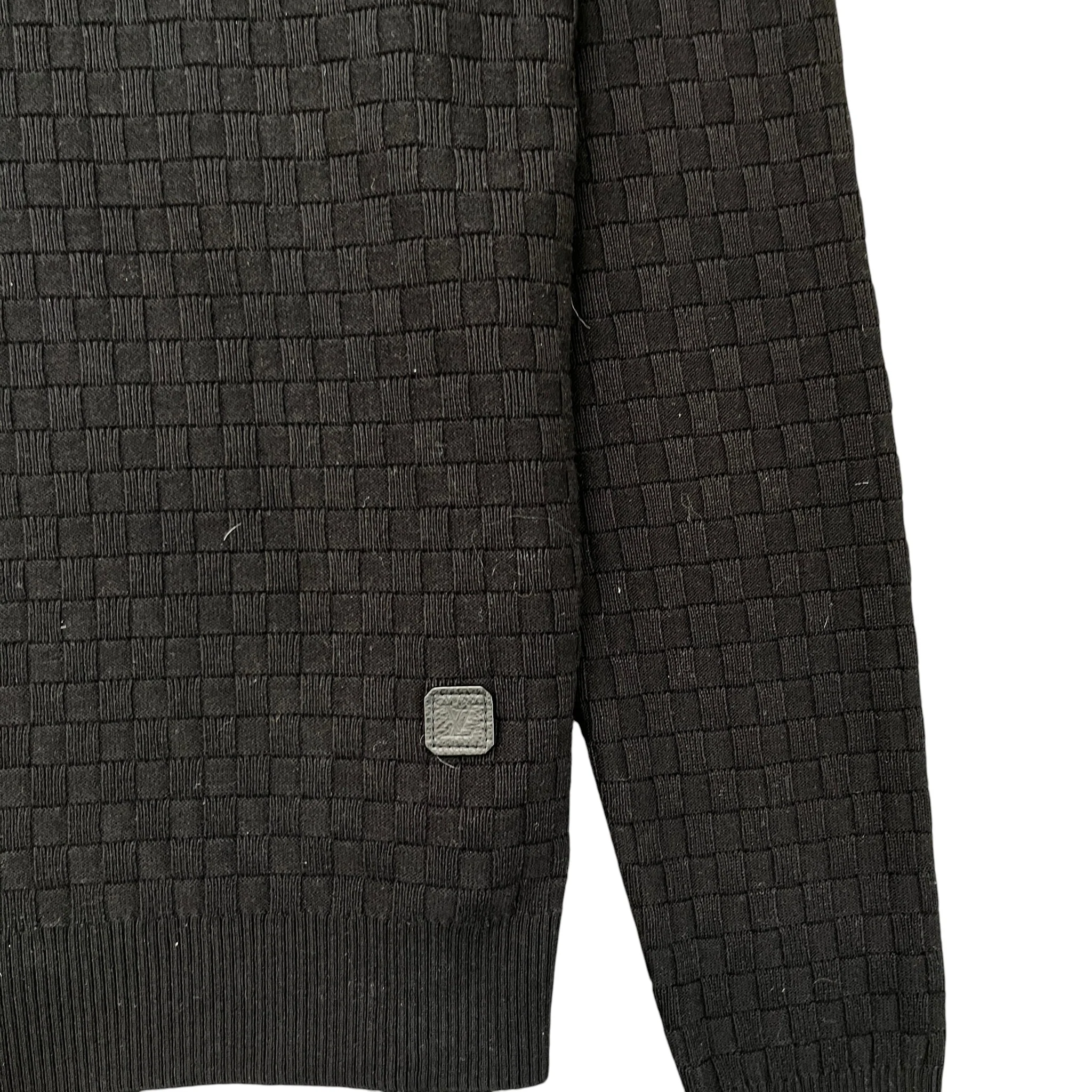 Men's Damier Signature Crewneck Jumper Black Size L - Image 5