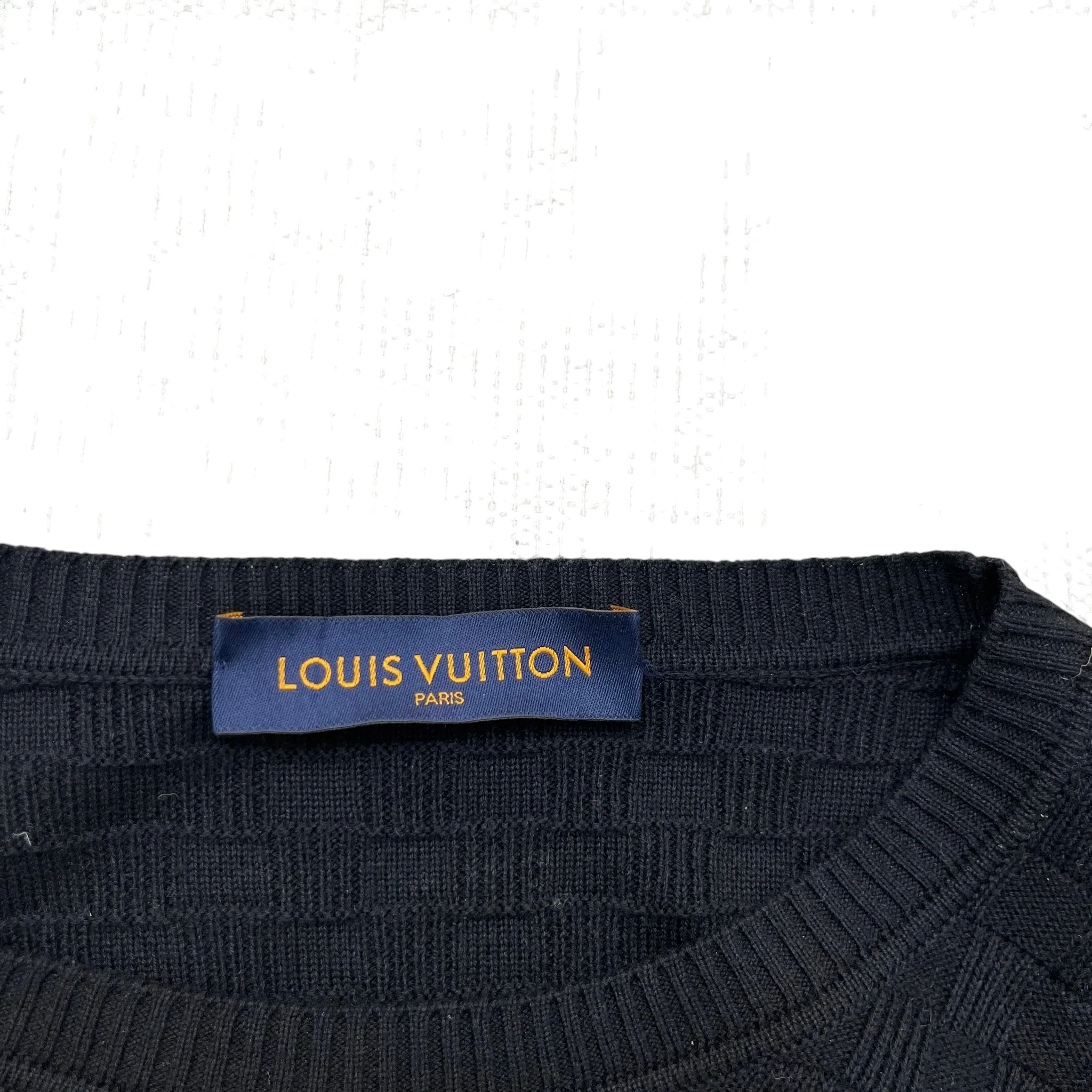 Men's Damier Signature Crewneck Jumper Black Size L - Image 7