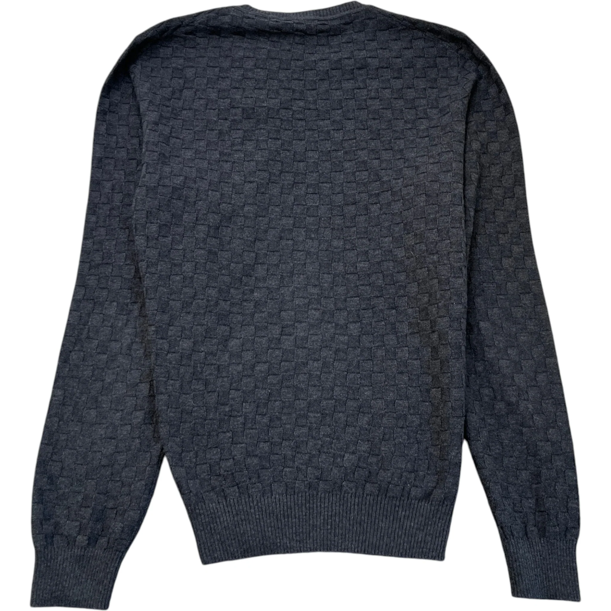Men's Damier Signature Crewneck Jumper Grey Size M - Image 2