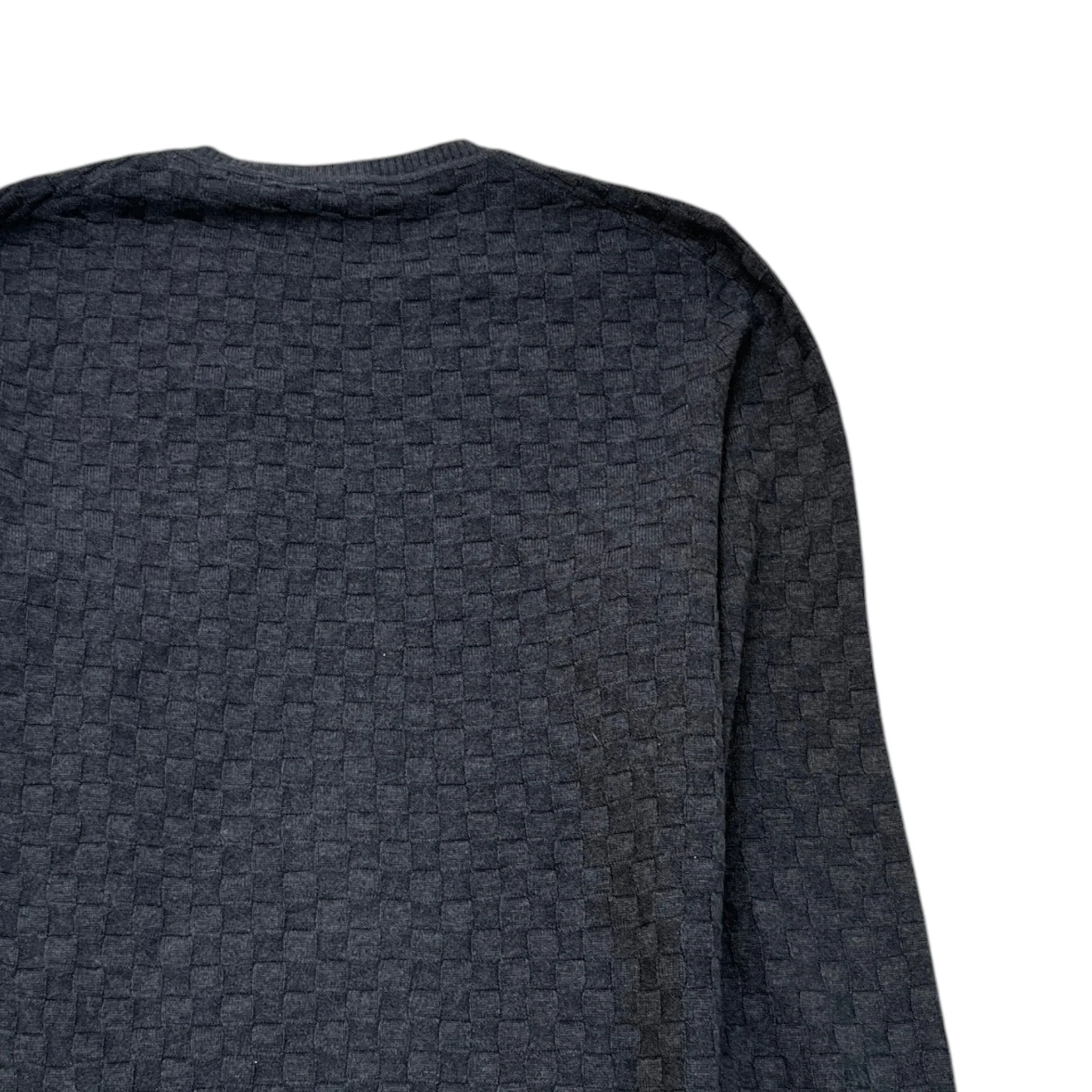Men's Damier Signature Crewneck Jumper Grey Size M - Image 4