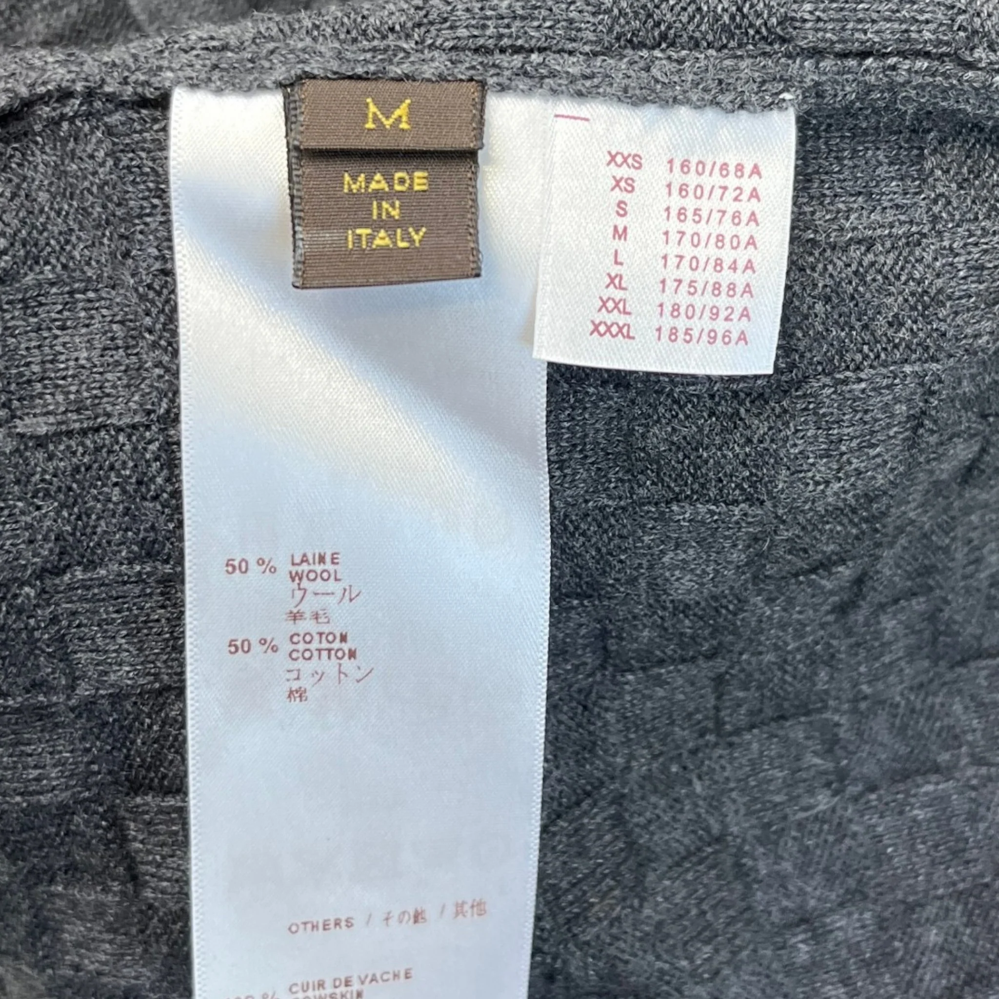 Men's Damier Signature Crewneck Jumper Grey Size M - Image 7