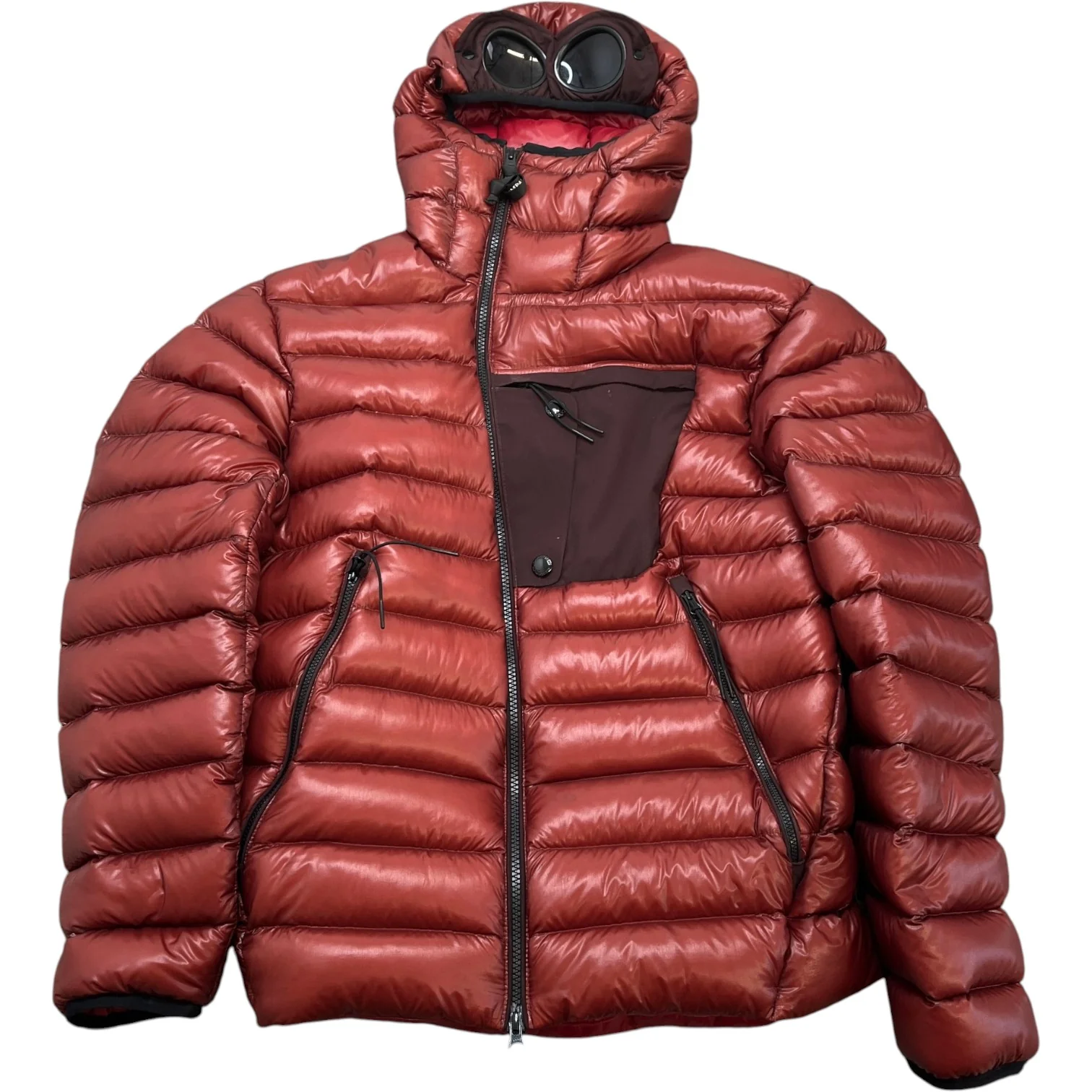 Men's D.D. Shell Hooded Goggle Down Jacket Red Size IT 46 / S