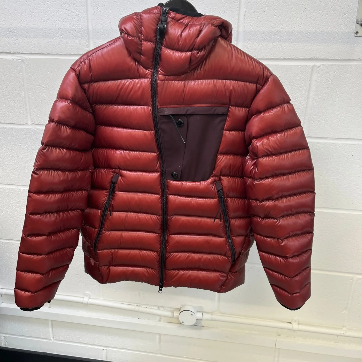 Men's D.D. Shell Hooded Goggle Down Jacket Red Size IT 46 / S - Image 10