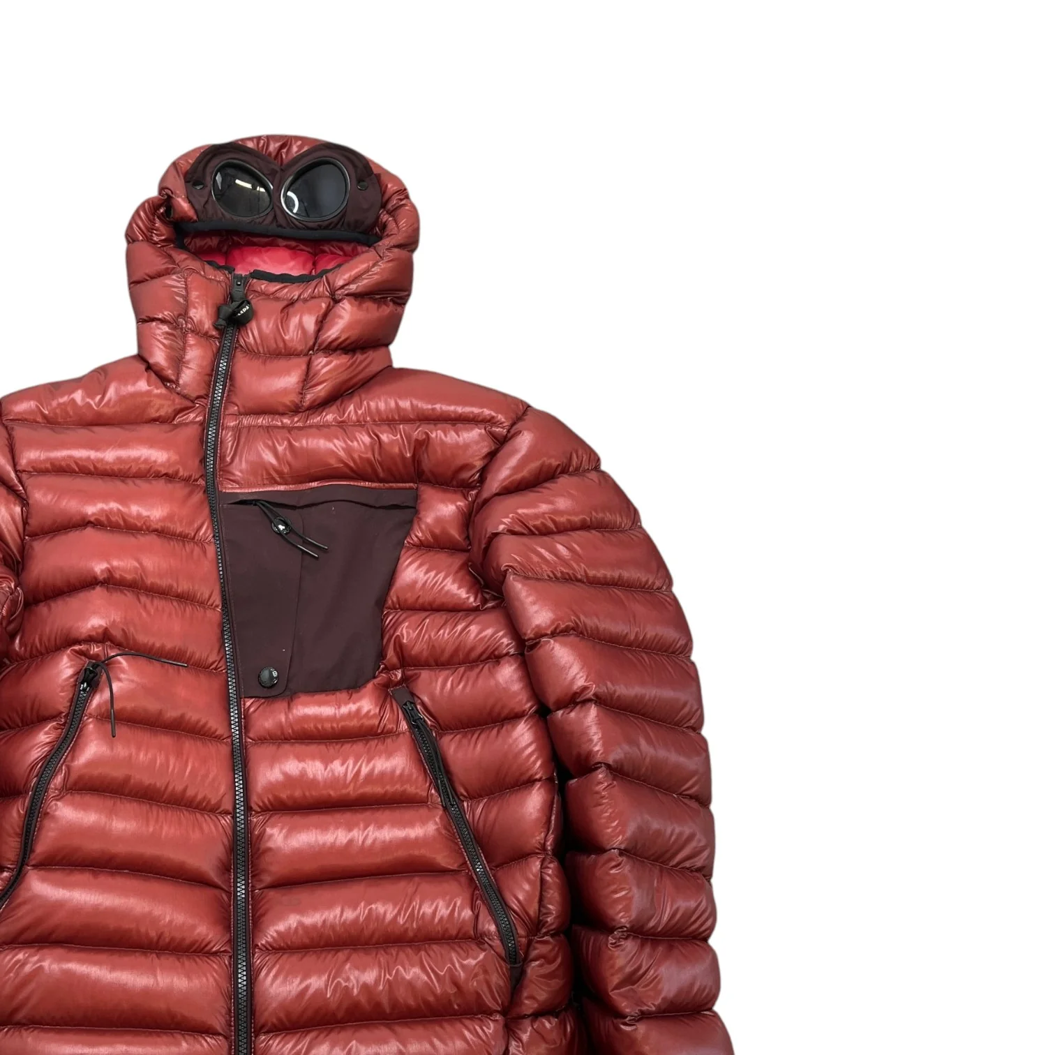 Men's D.D. Shell Hooded Goggle Down Jacket Red Size IT 46 / S - Image 3