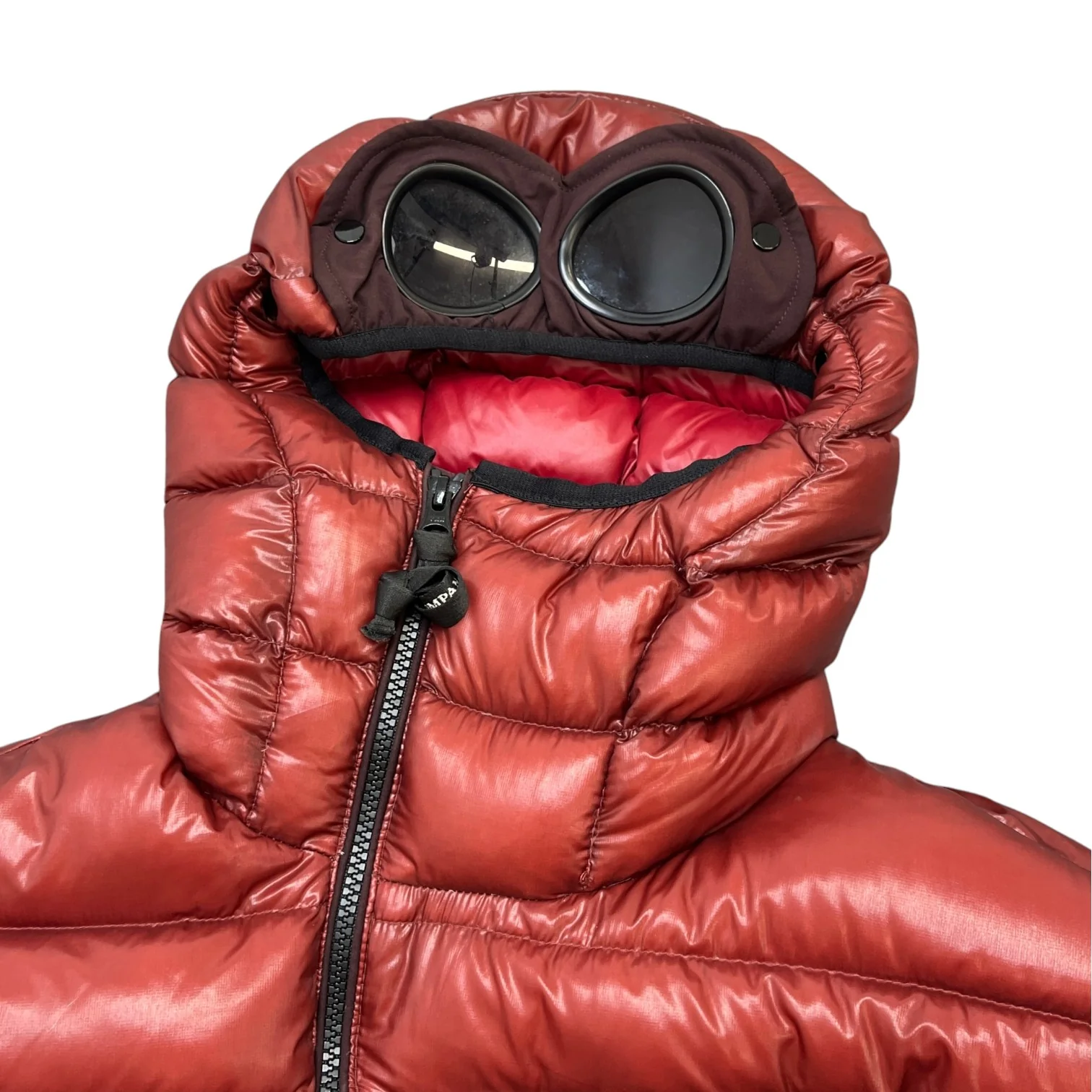 Men's D.D. Shell Hooded Goggle Down Jacket Red Size IT 46 / S - Image 5