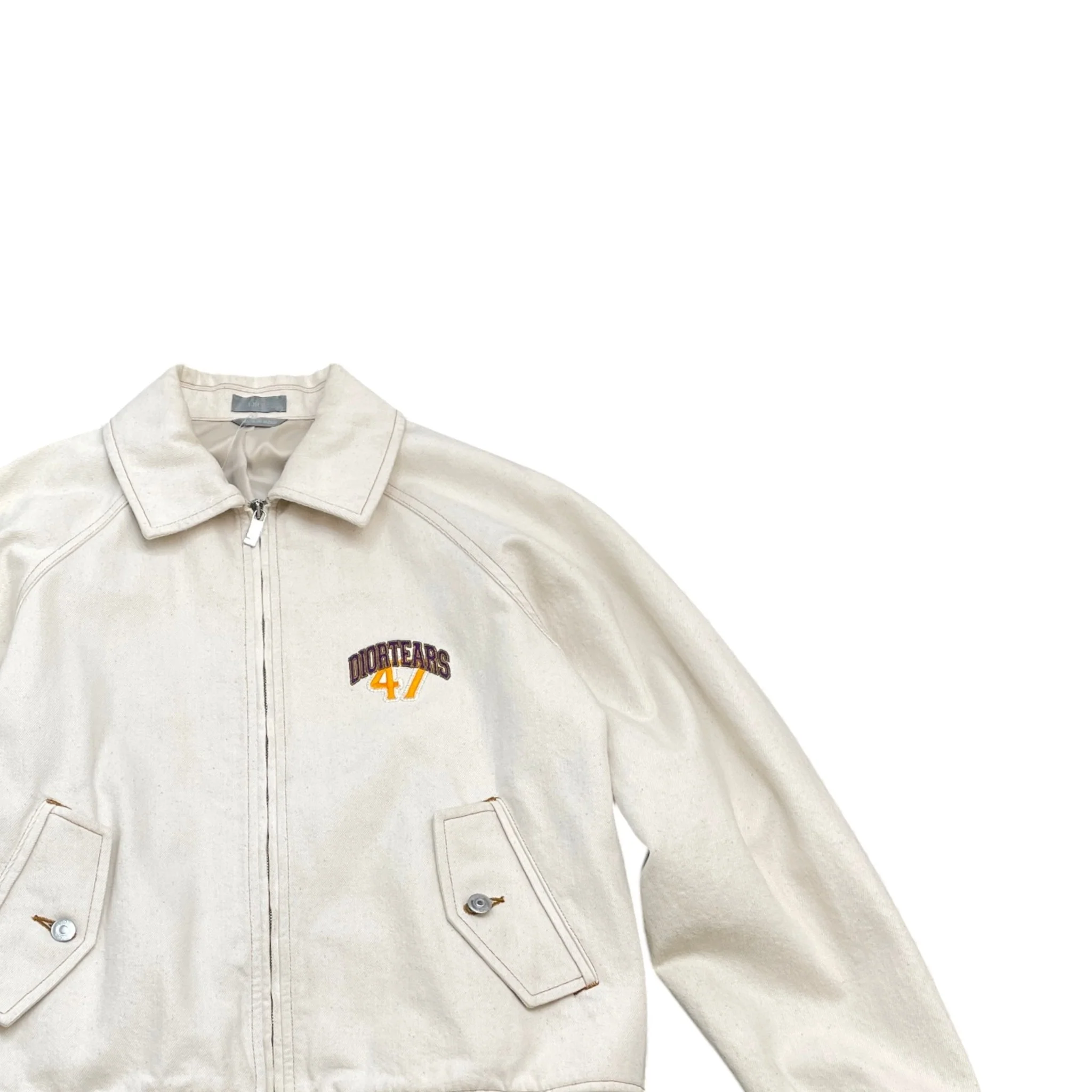 Men's Denim Tears Bomber Jacket Beige Size IT 50 / L - Image 3