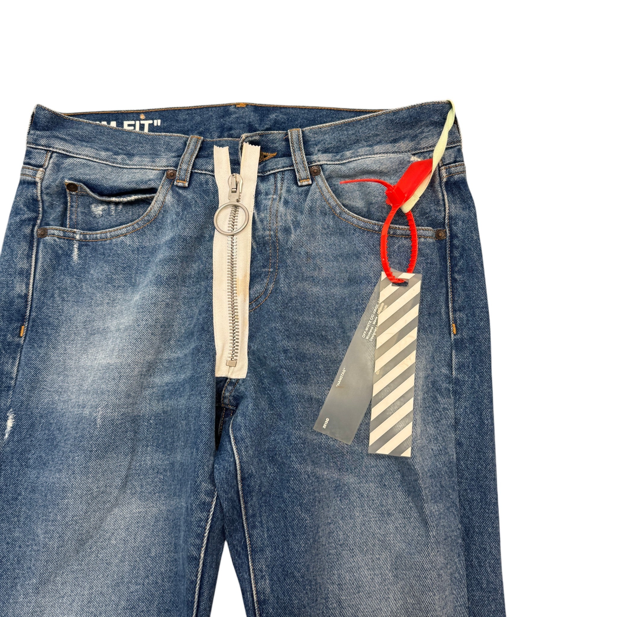 Men's Diag-Stripe Jeans Blue Size Waist 30" - Image 4