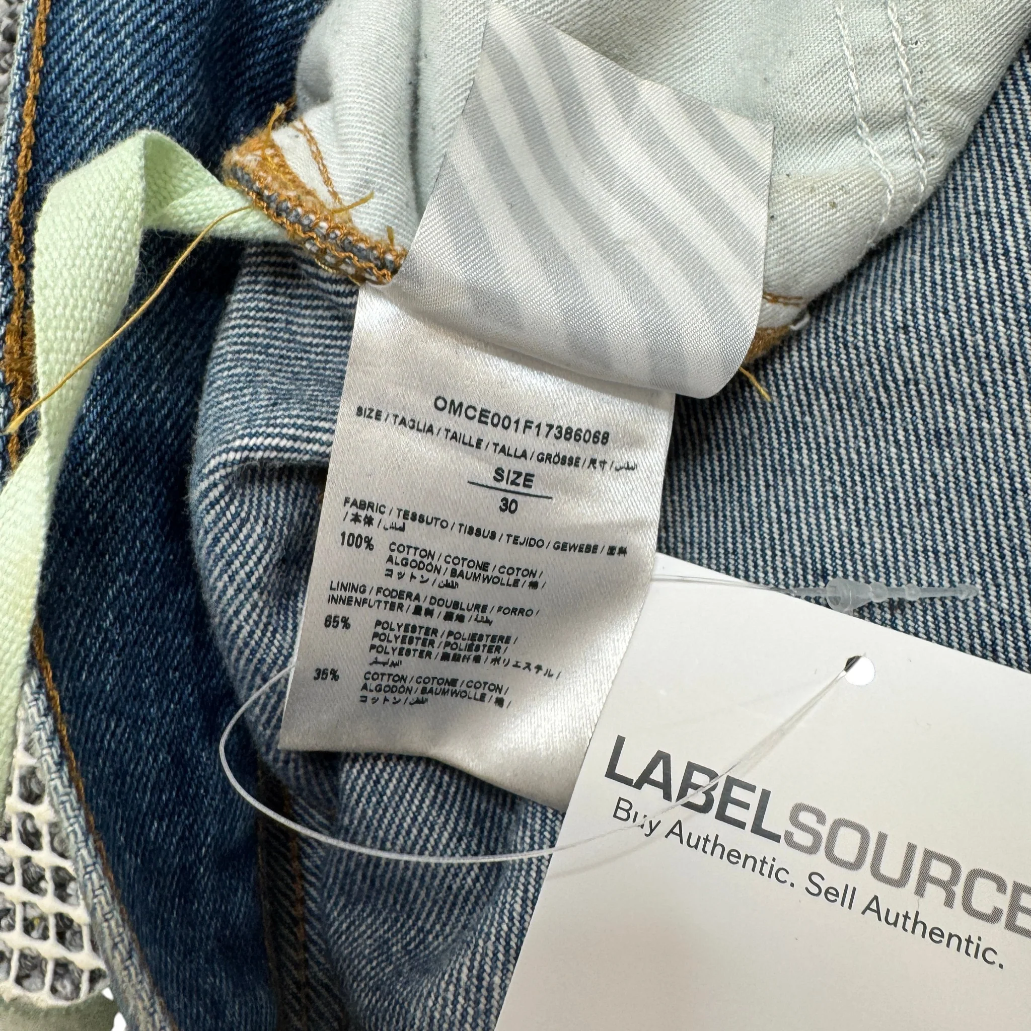Men's Diag-Stripe Jeans Blue Size Waist 30" - Image 7