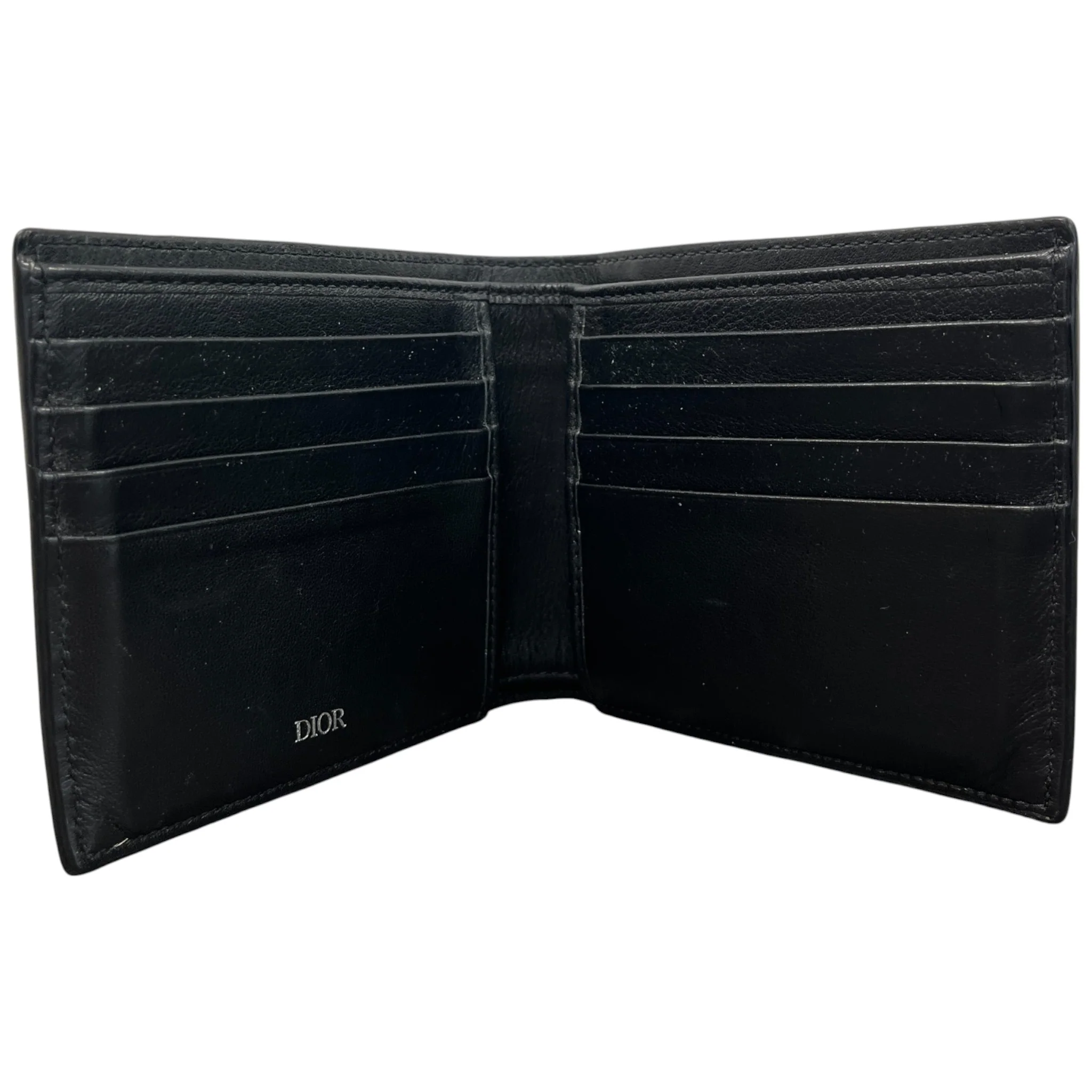 Men's Diamond Canvas Logo Wallet Black - Image 5