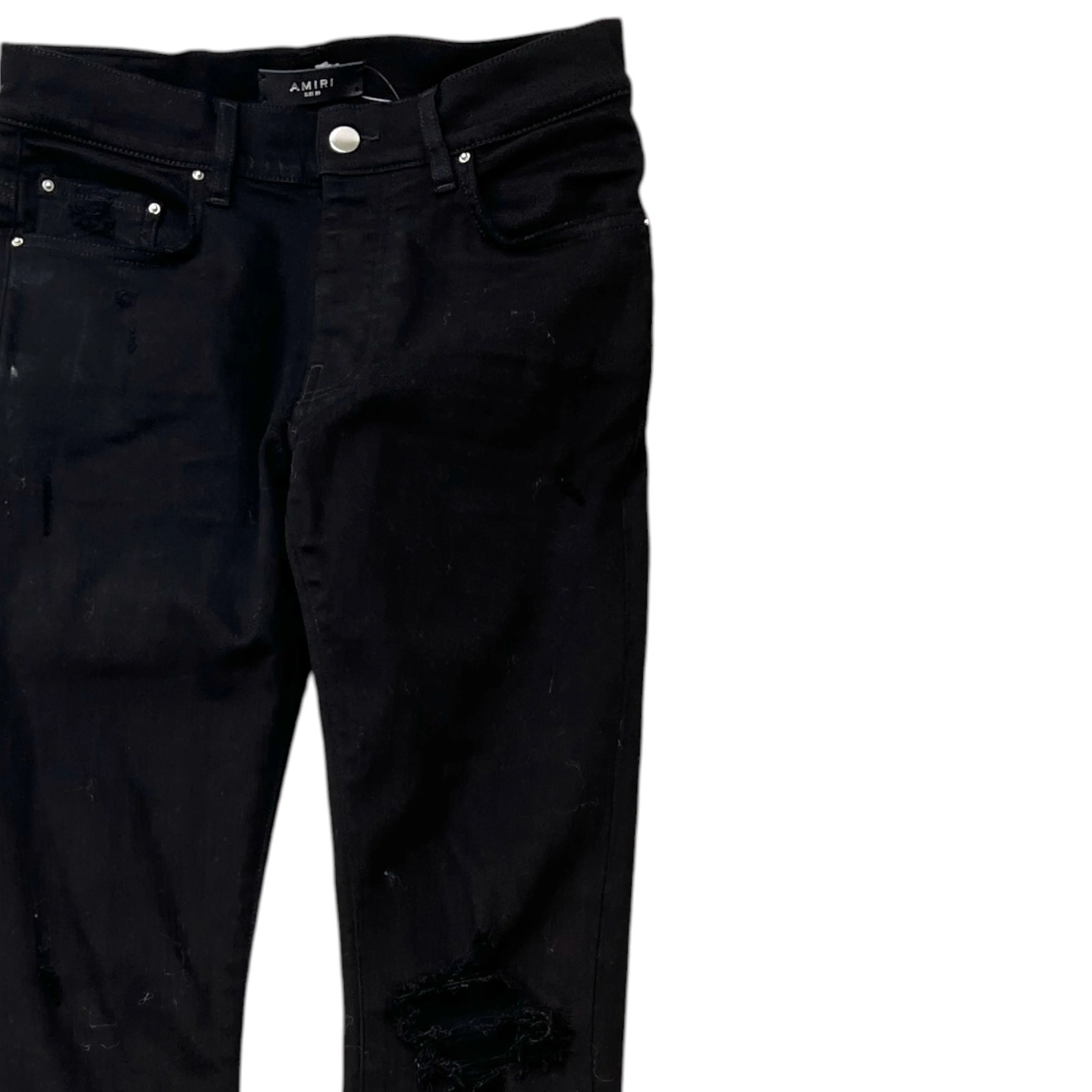 Men's Distressed Jeans Black Size Waist 29" - Image 3