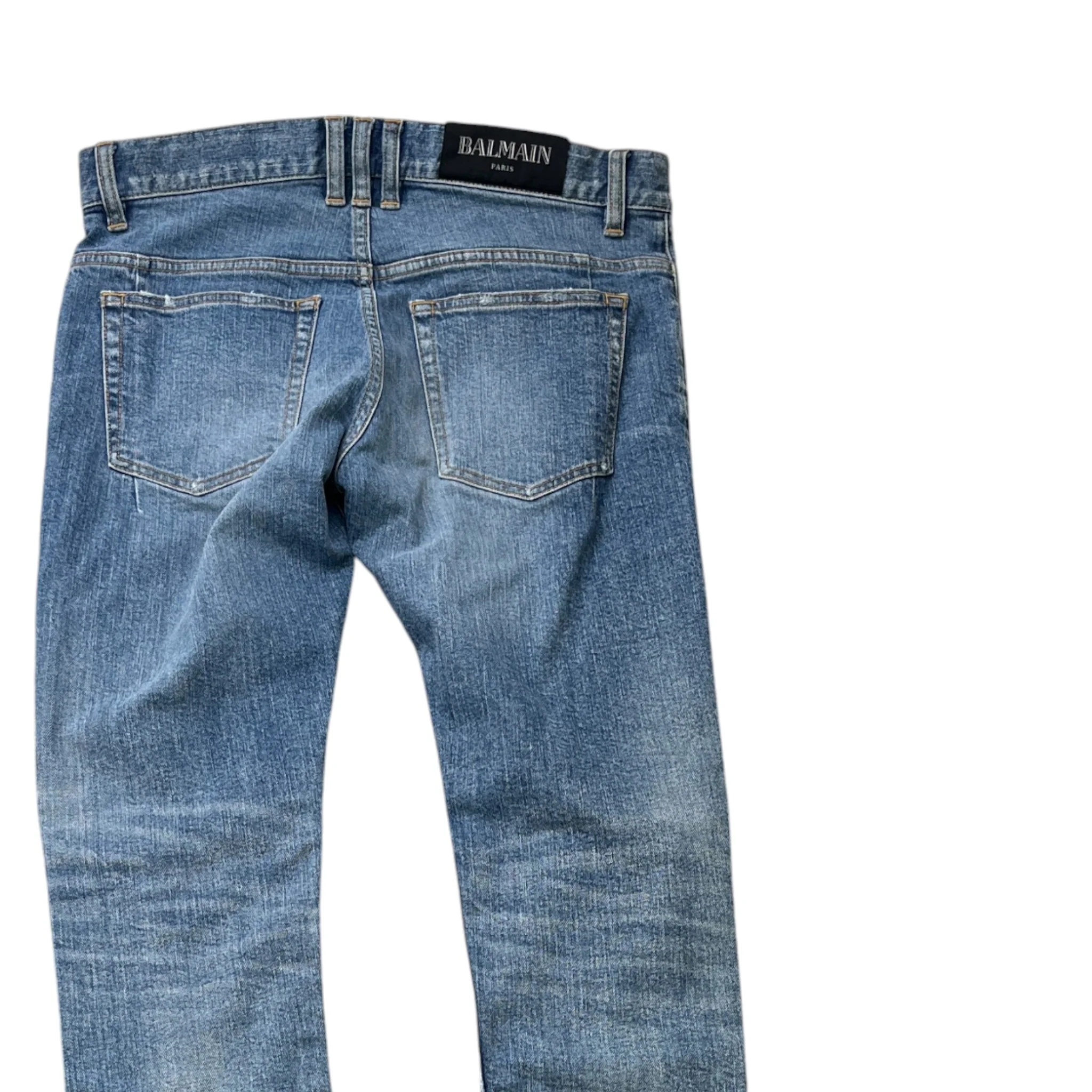 Men's Distressed Jeans Blue Size Waist 30" - Image 4
