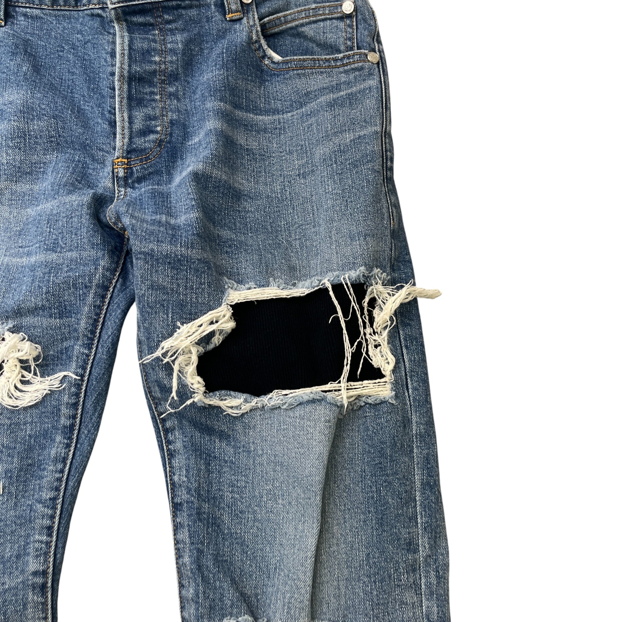 Men's Distressed Jeans Blue Size Waist 30" - Image 5