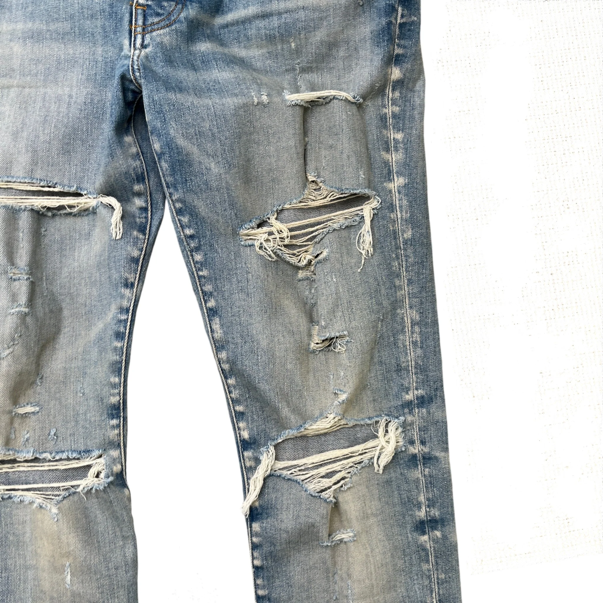 Men's Distressed Jeans Blue Size Waist 34" - Image 5