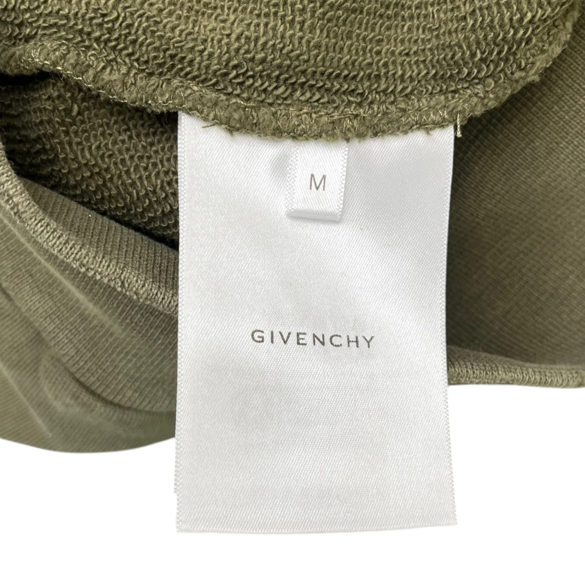 Men's Distressed Logo Hoodie Khaki Size M - Image 6