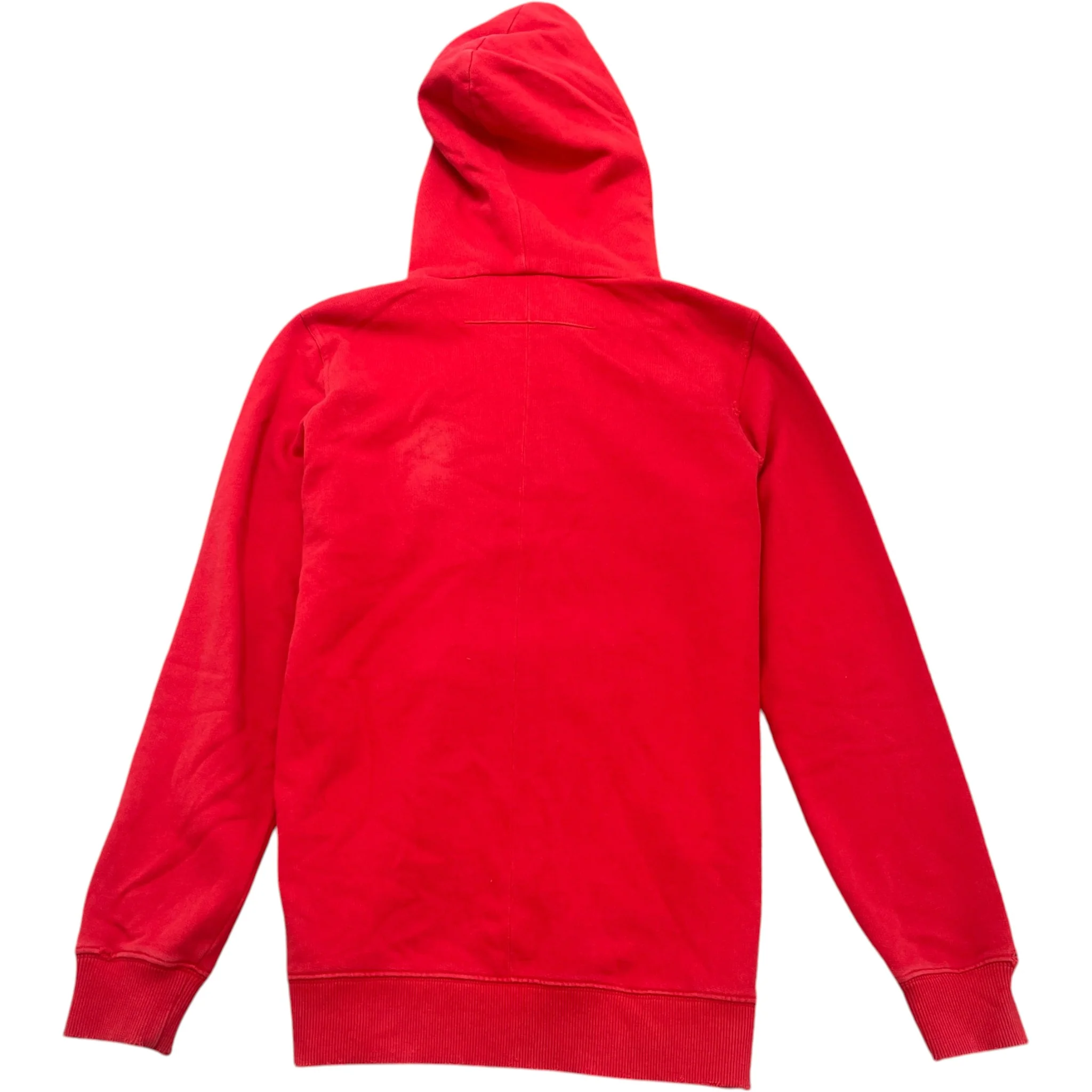 Men's Distressed Logo Patch Hoodie Red Size XS - Image 2