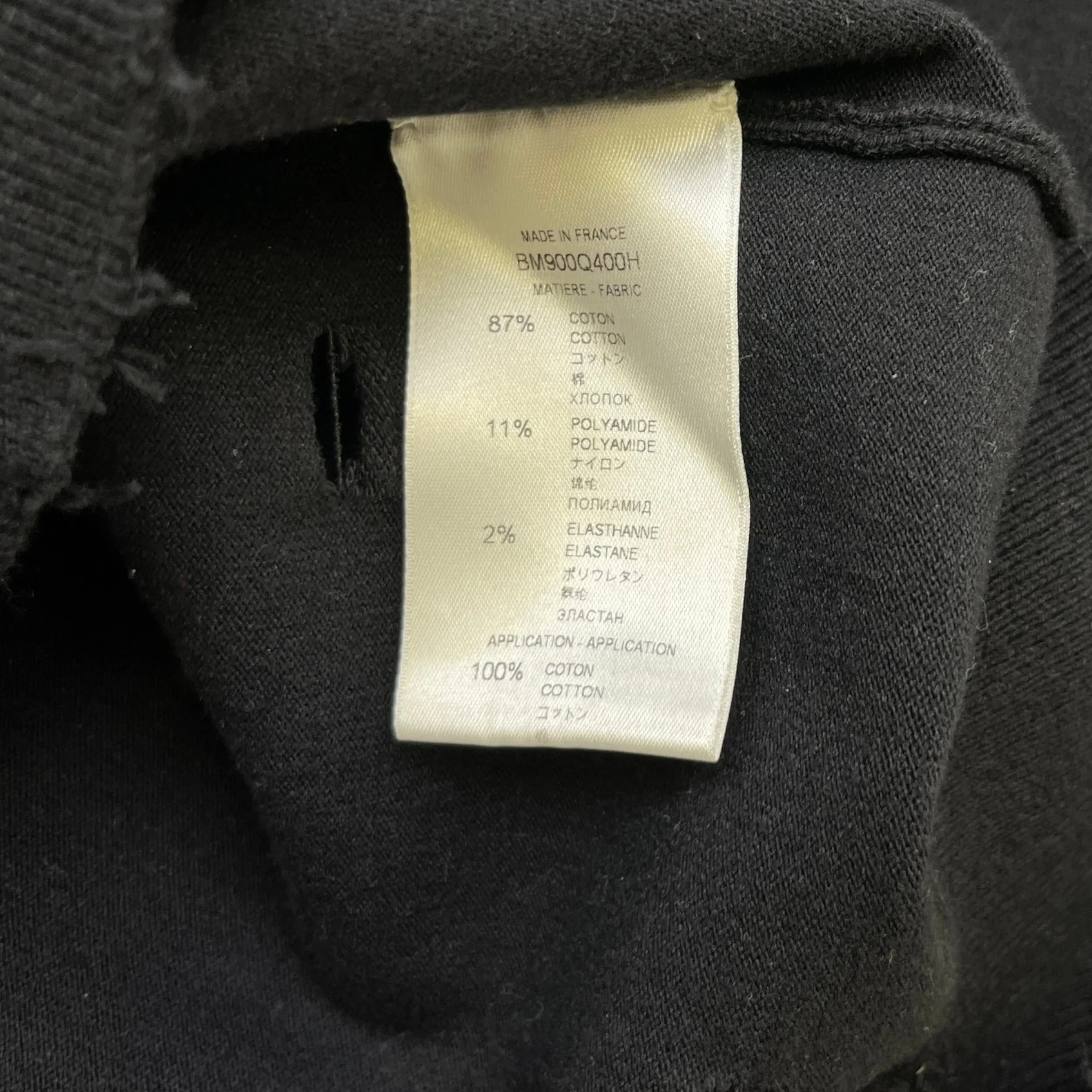Men's Distressed Logo Patch Jumper Black Size XS - Image 6