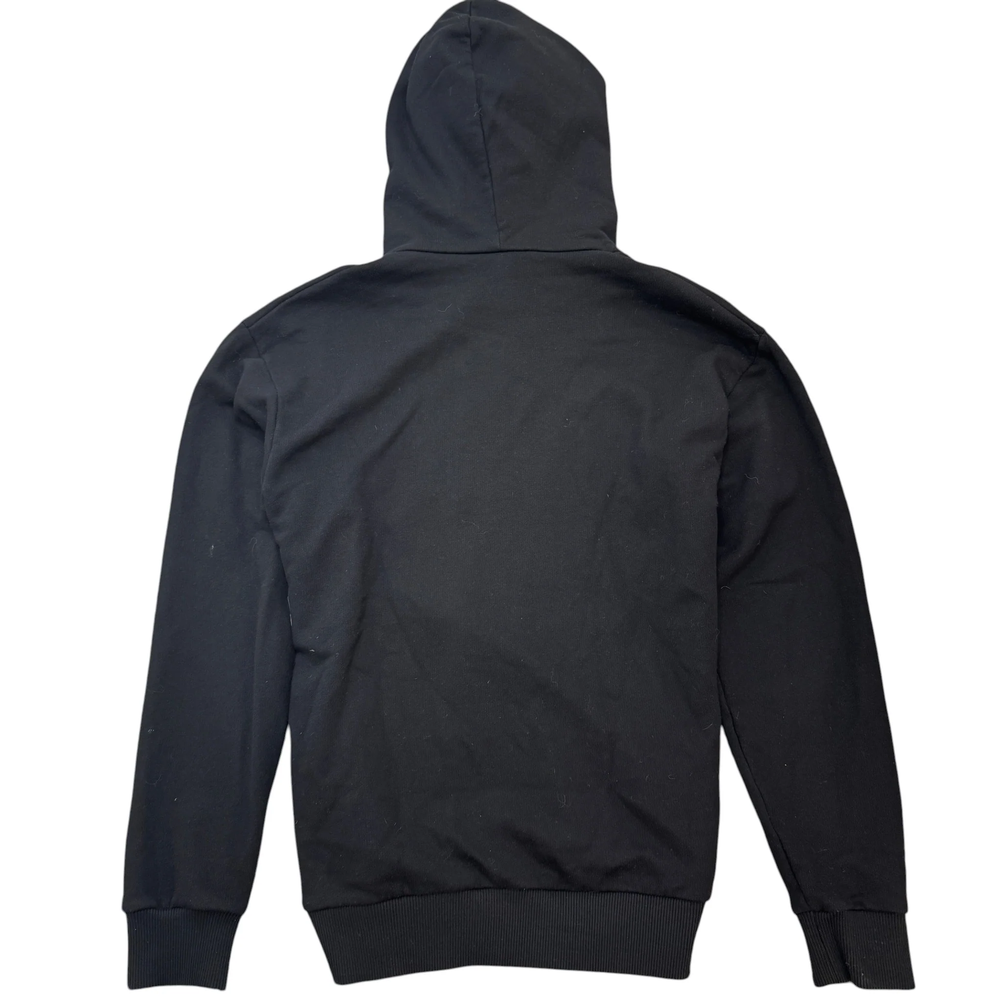 Men's Distressed Logo Print Hoodie Black Size XS - Image 2