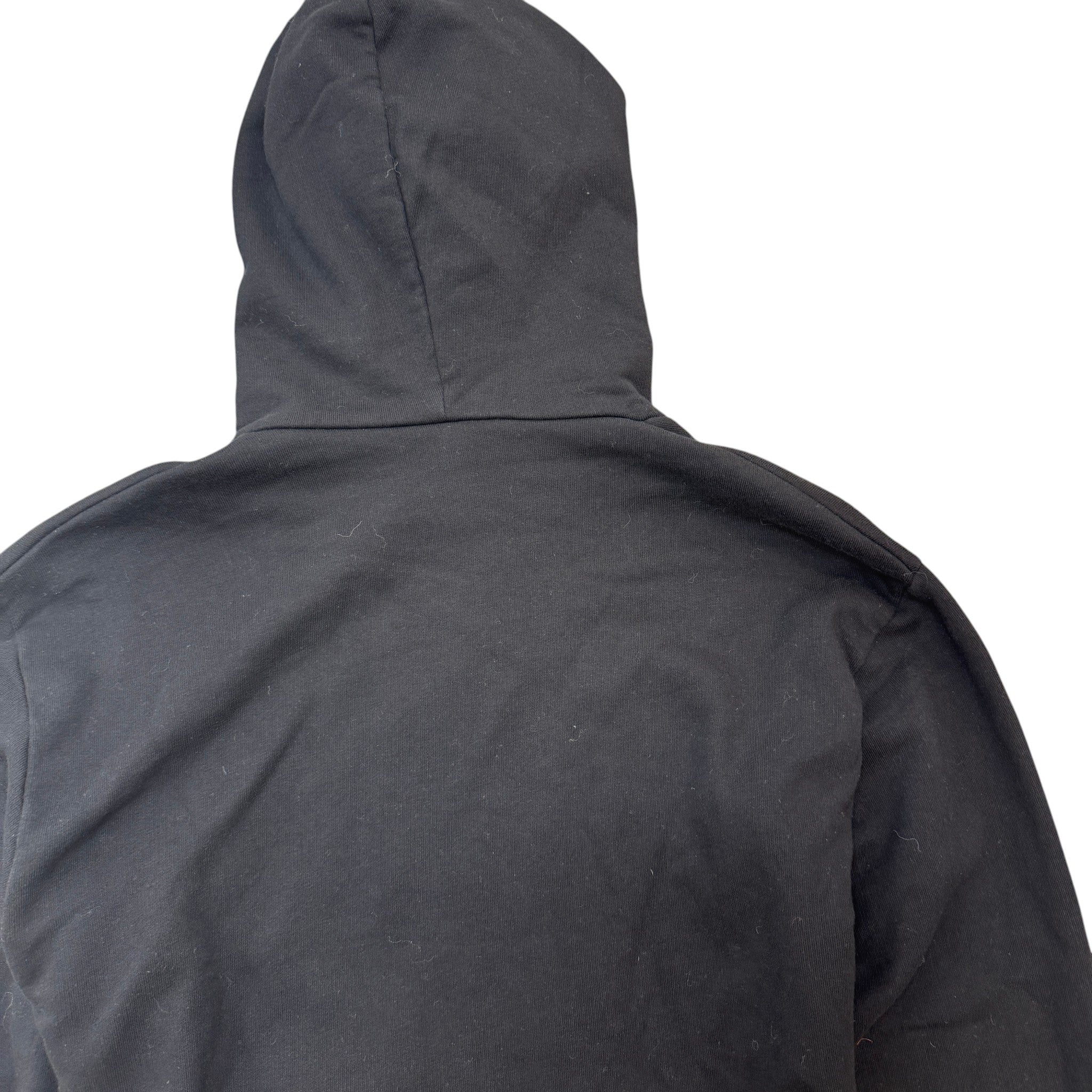Men's Distressed Logo Print Hoodie Black Size XS - Image 4