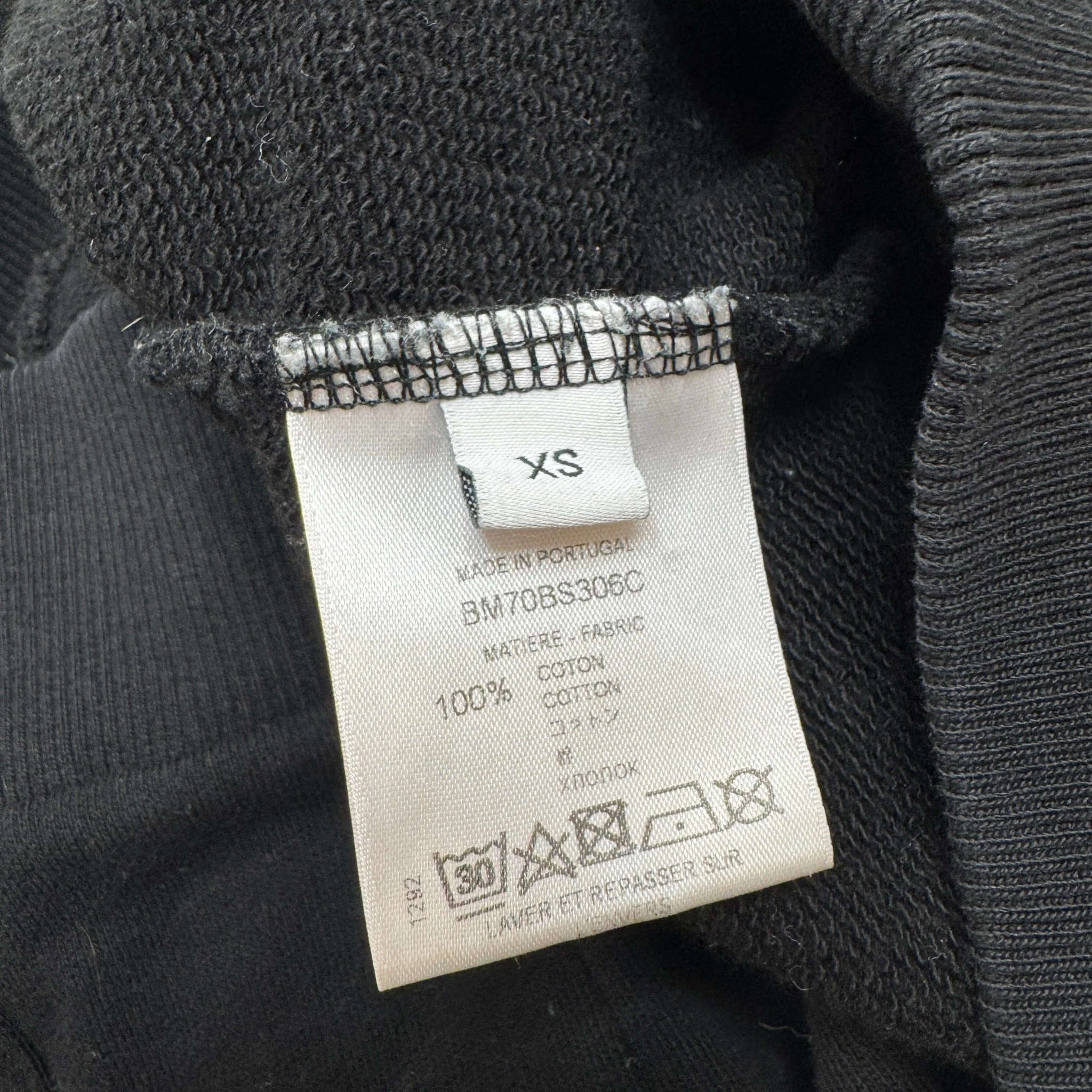Men's Distressed Logo Print Hoodie Black Size XS - Image 5