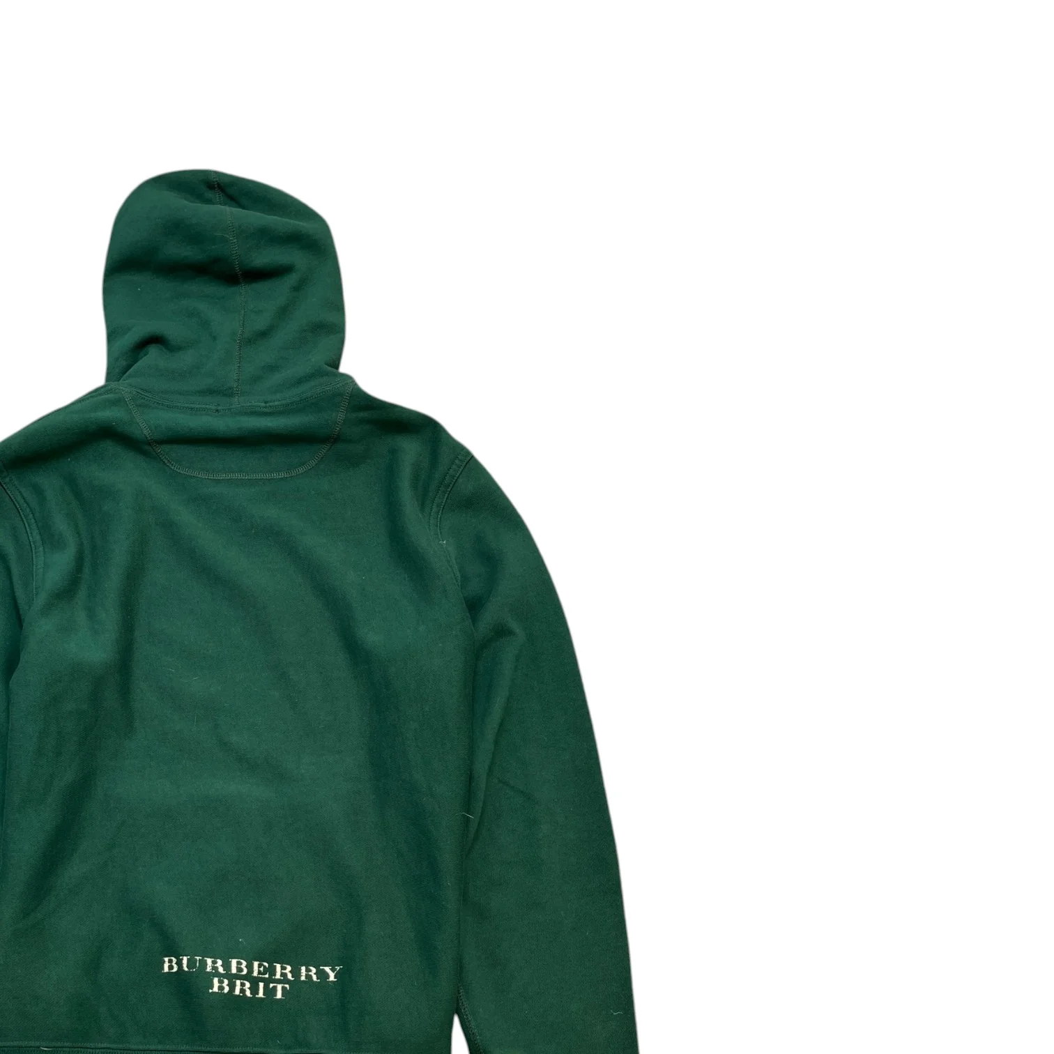 Men's Distressed Logo Print Hoodie Green Size XL - Image 4
