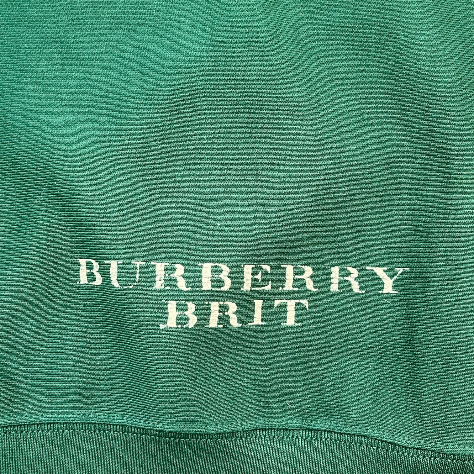 Men's Distressed Logo Print Hoodie Green Size XL - Image 6