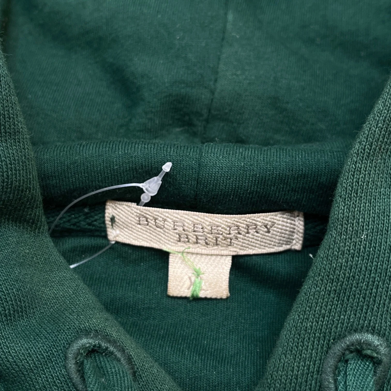 Men's Distressed Logo Print Hoodie Green Size XL - Image 7