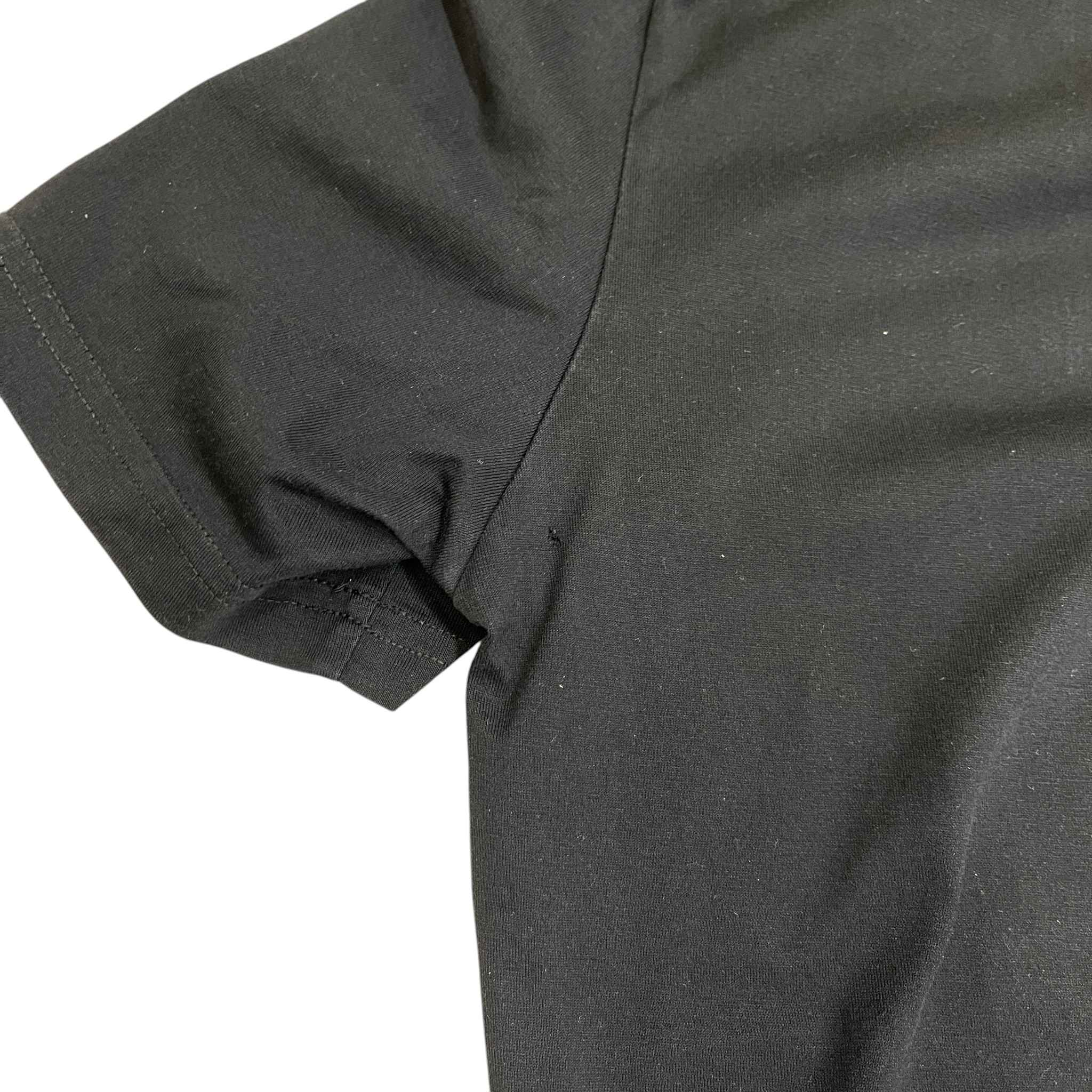 Men's Distressed Logo Print T-Shirt Black Size M - Image 10