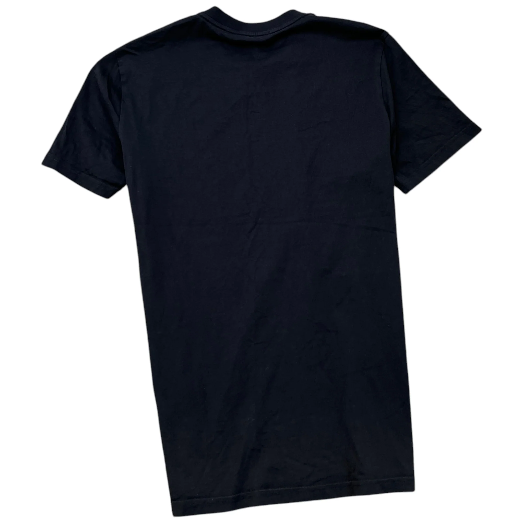 Men's Distressed Logo Print T-Shirt Black Size S - Image 2